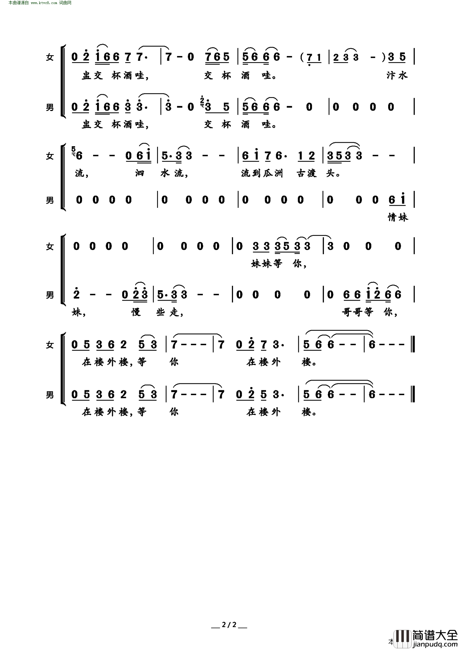 汴水流电视连续剧_江山风雨情_片尾曲简谱_刘金演唱_朱苏进/许舒亚词曲