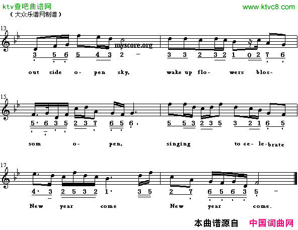 Odetoplum红梅赞英译中文歌曲、线简谱混排版简谱
