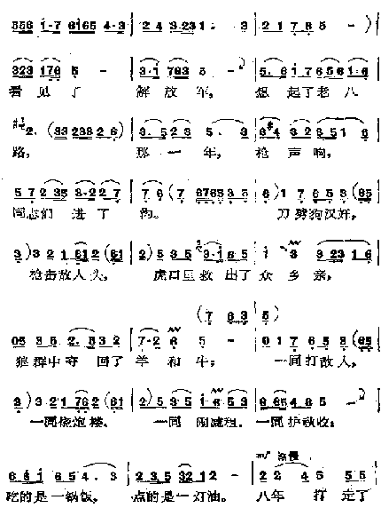 看见你们格外亲2简谱_经典老歌演唱
