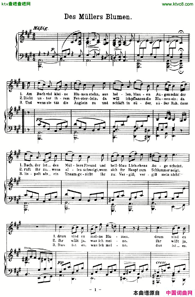DesMullersblumen[奥]简谱