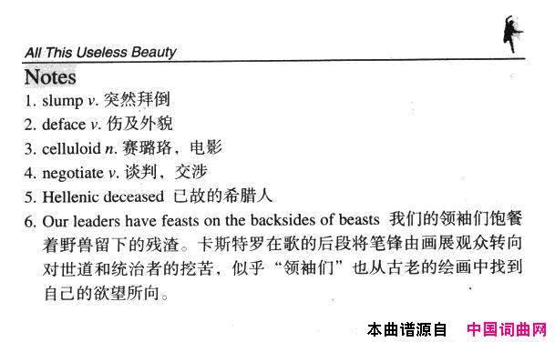 AllThisUselessBeauty全然无益的美丽All_This_Useless_Beauty全然无益的美丽简谱