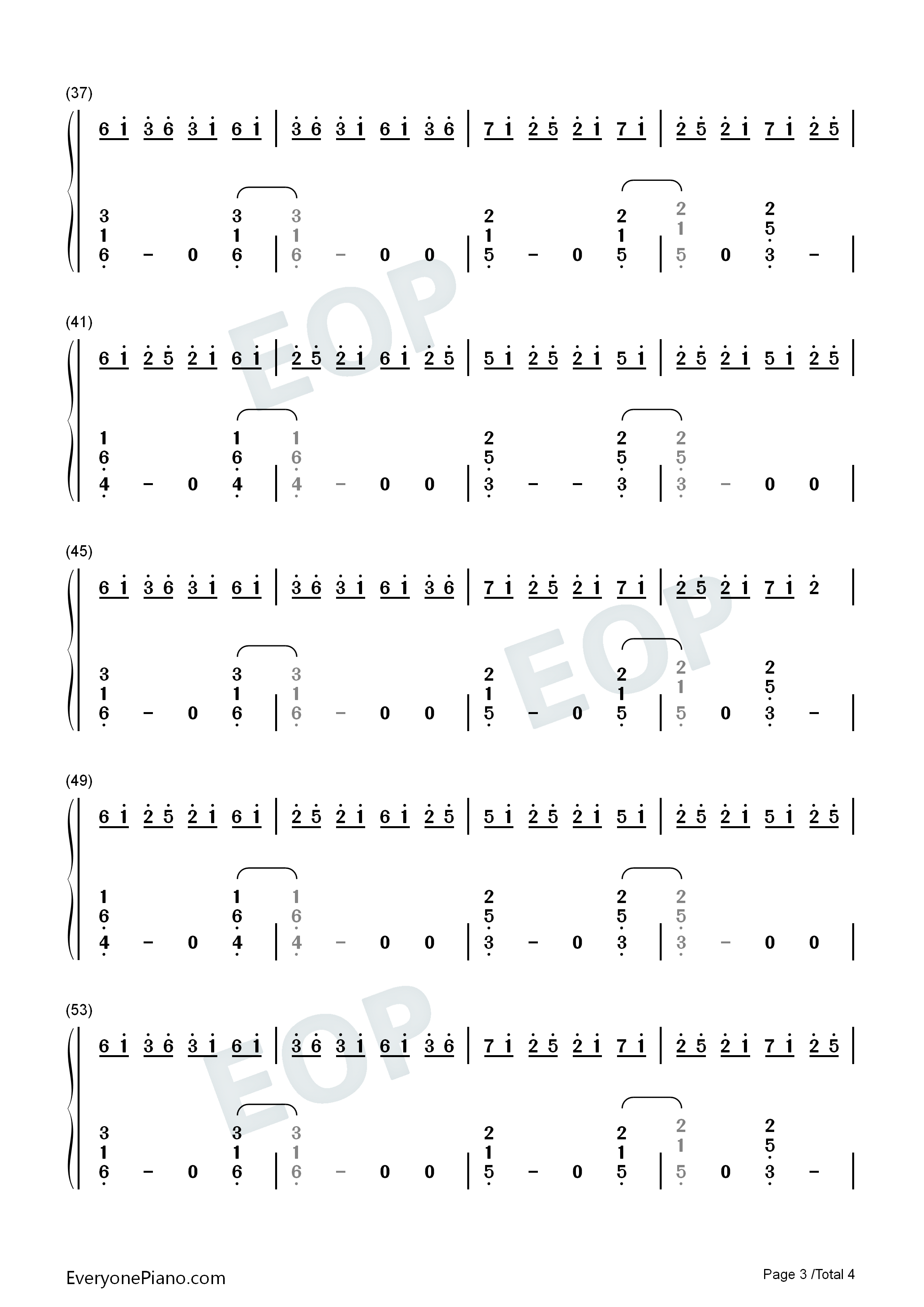 O钢琴简谱_Coldplay演唱