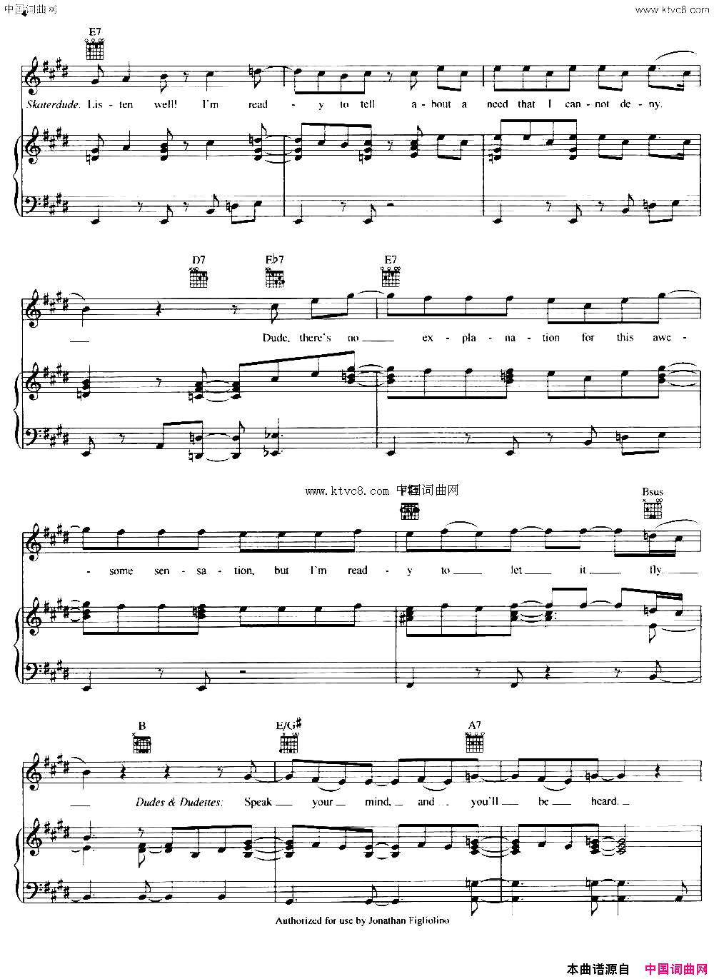 [美]StickToTheStatusQuo安于现状正谱[美]Stick_To_The_Status_Quo安于现状正谱简谱