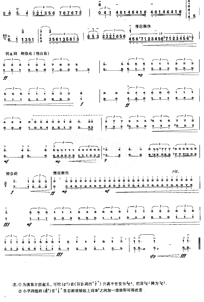青年叙事曲[简谱版]独奏共7张简谱