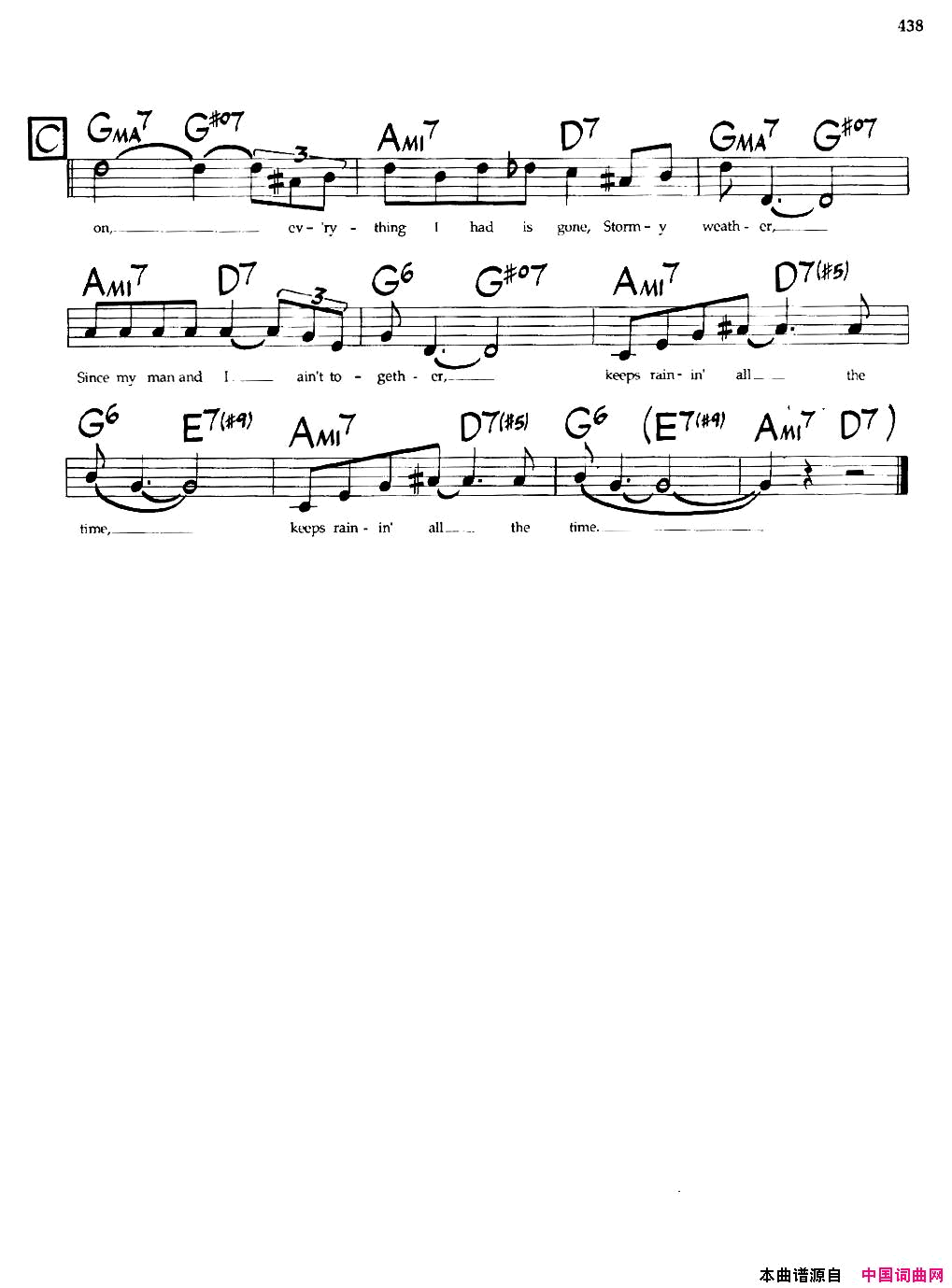 StormyWeather带和弦五线谱Stormy_Weather带和弦五线谱简谱