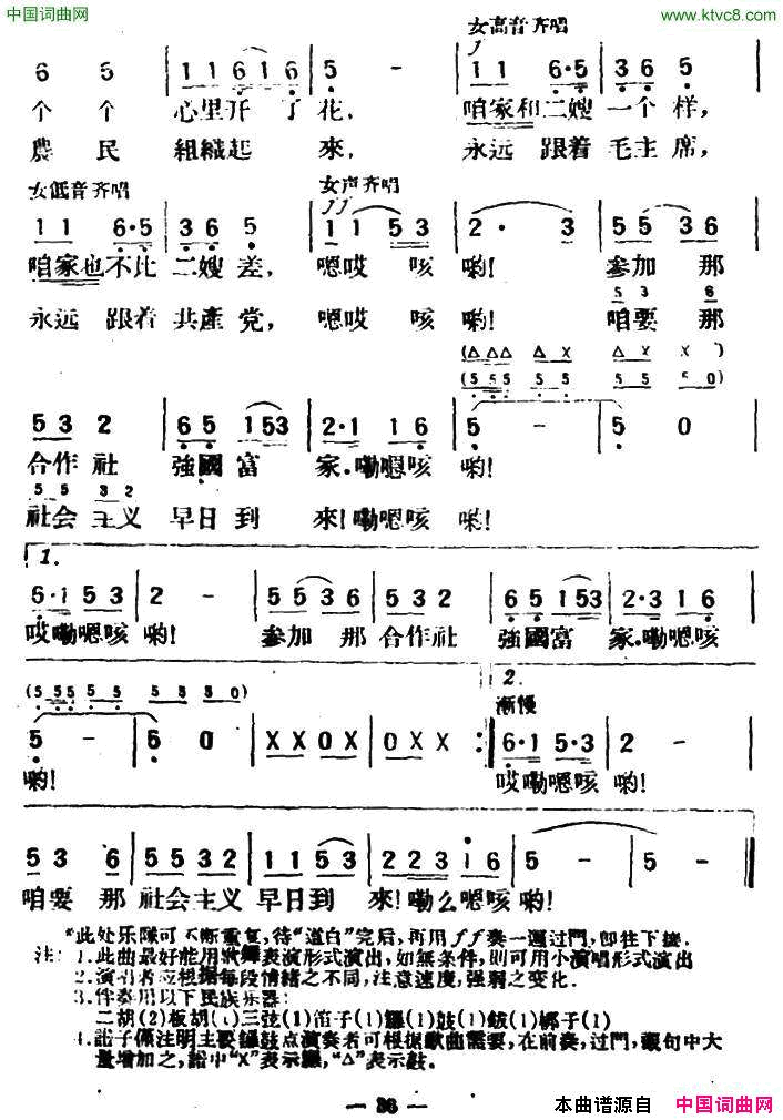 张二嫂话家常简谱