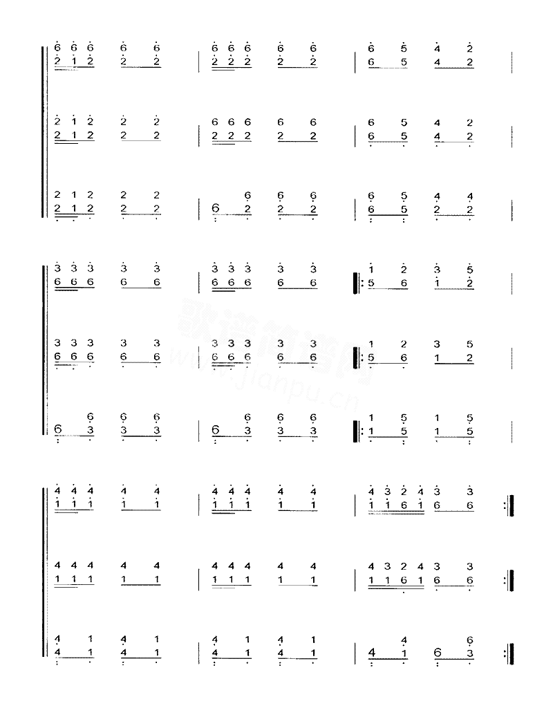 葵巴斯[简谱版]共6张简谱
