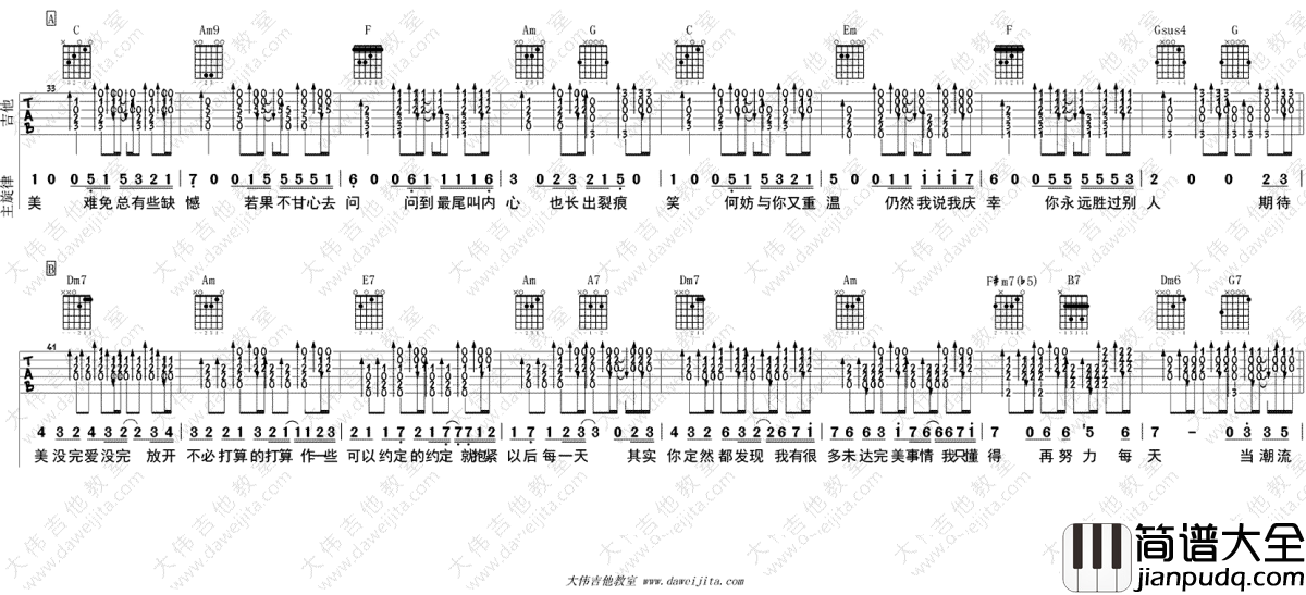 无条件吉他谱_陈奕迅_无条件_C调弹唱谱_吉他教学视频