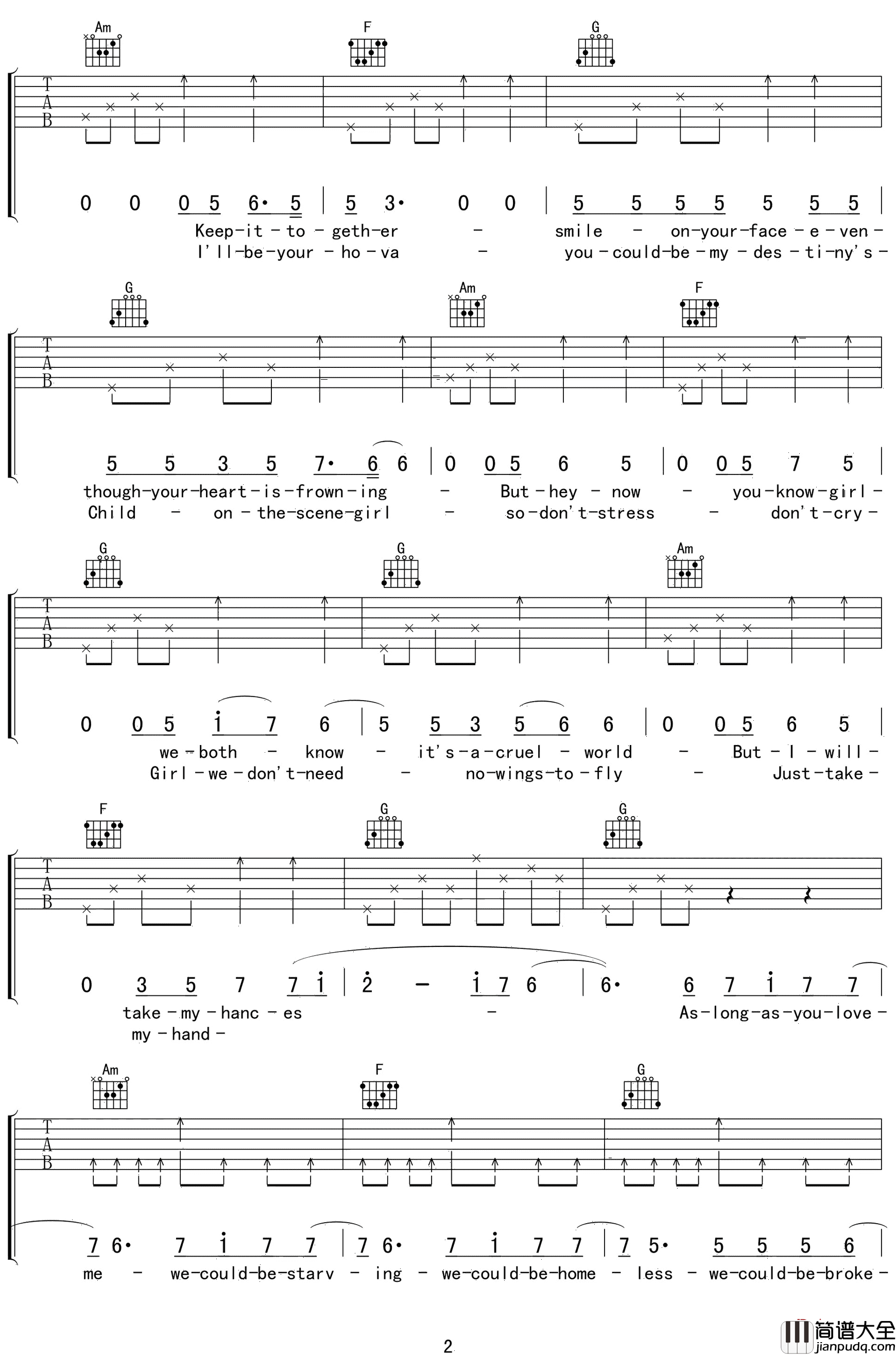 As_Long_As_You_Love_Me吉他谱_C调弹唱版_justin_bieber