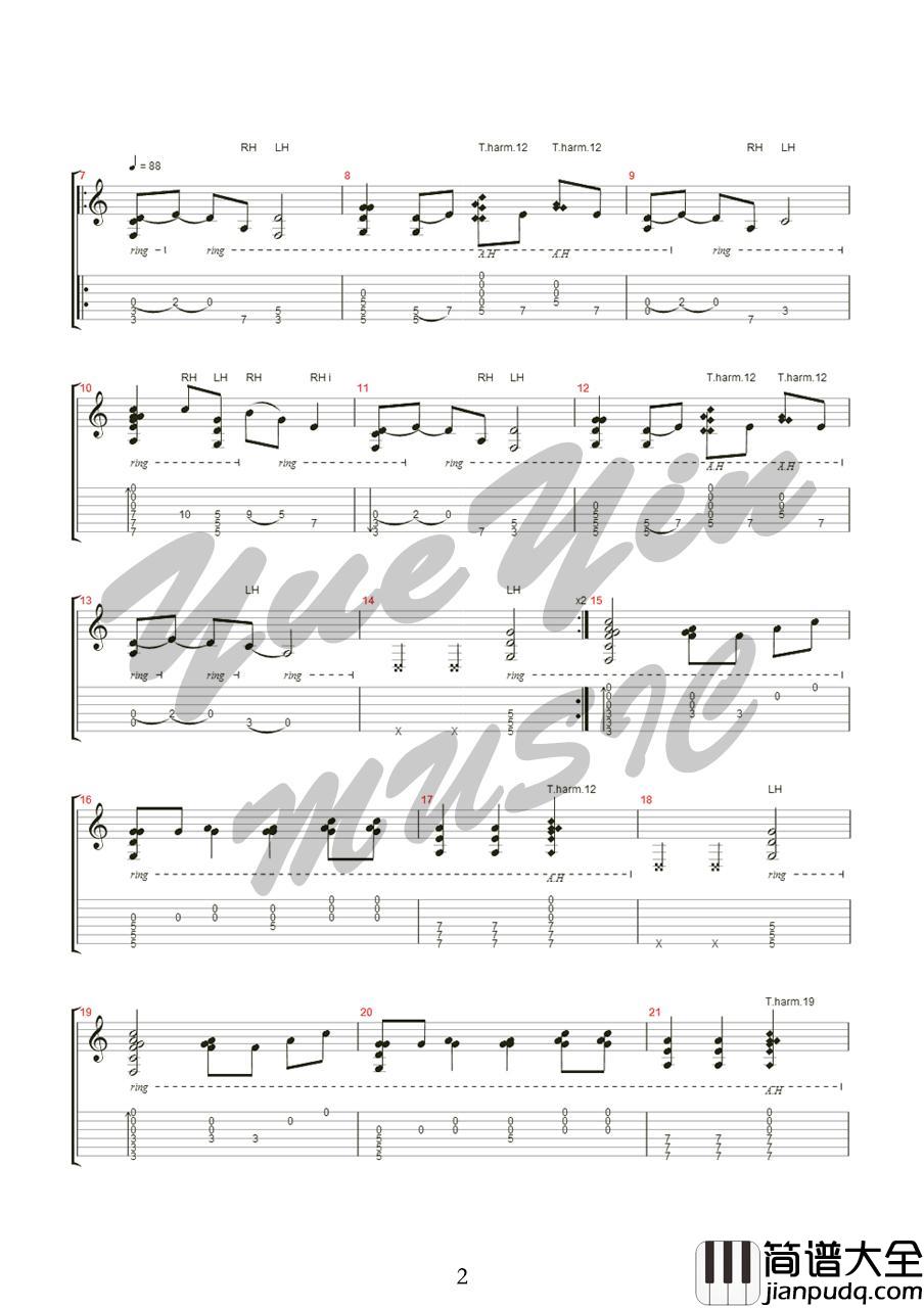 Merry_Christmas_Mr.Lawrance_指弹版吉他谱_押尾光太郎