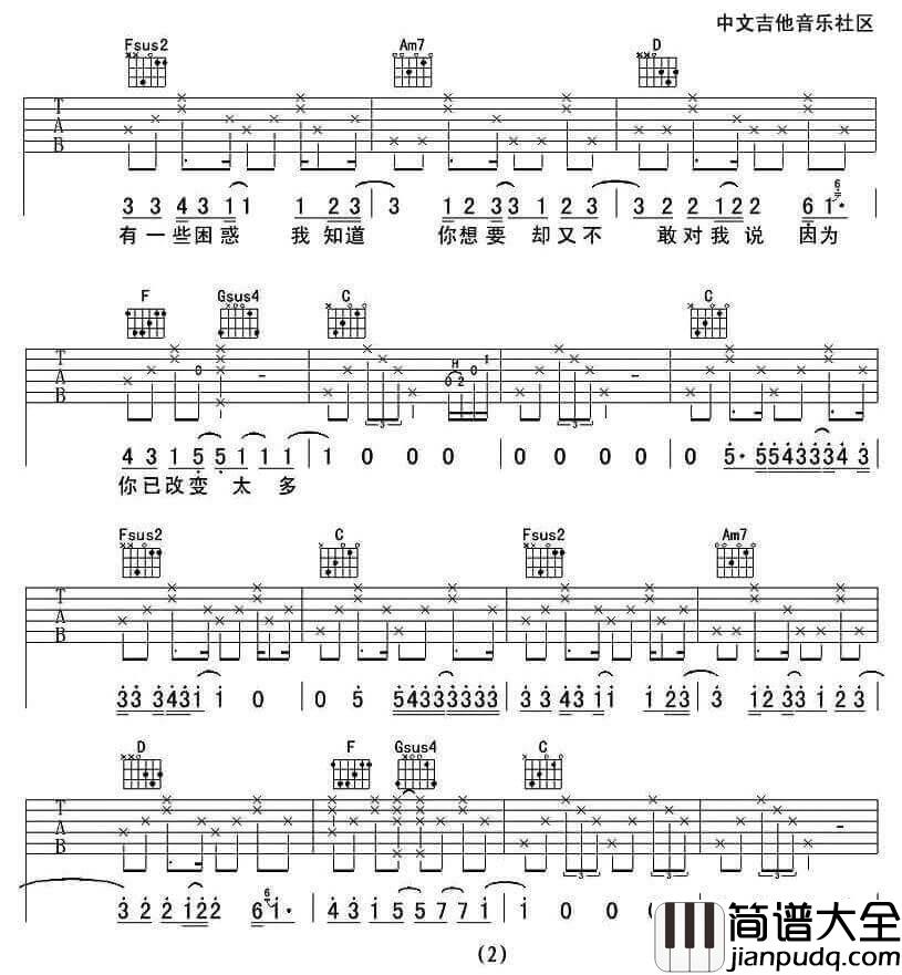 下个星期去英国吉他谱_C调_陈绮贞