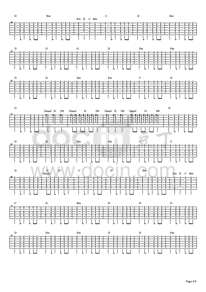 可否冲破指弹谱_原调六线谱_BEYOND