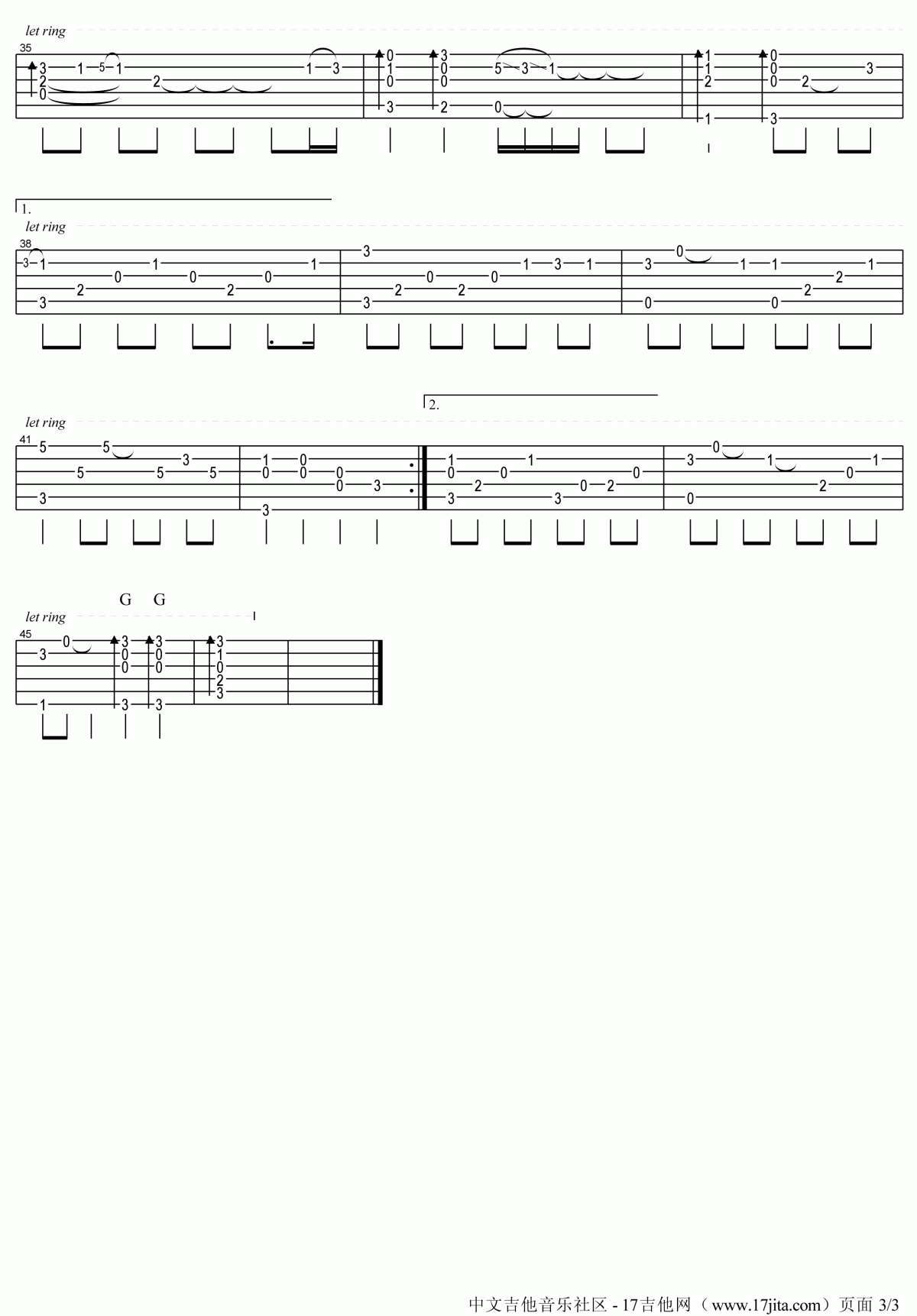 好久不见指弹吉他谱__陈奕迅