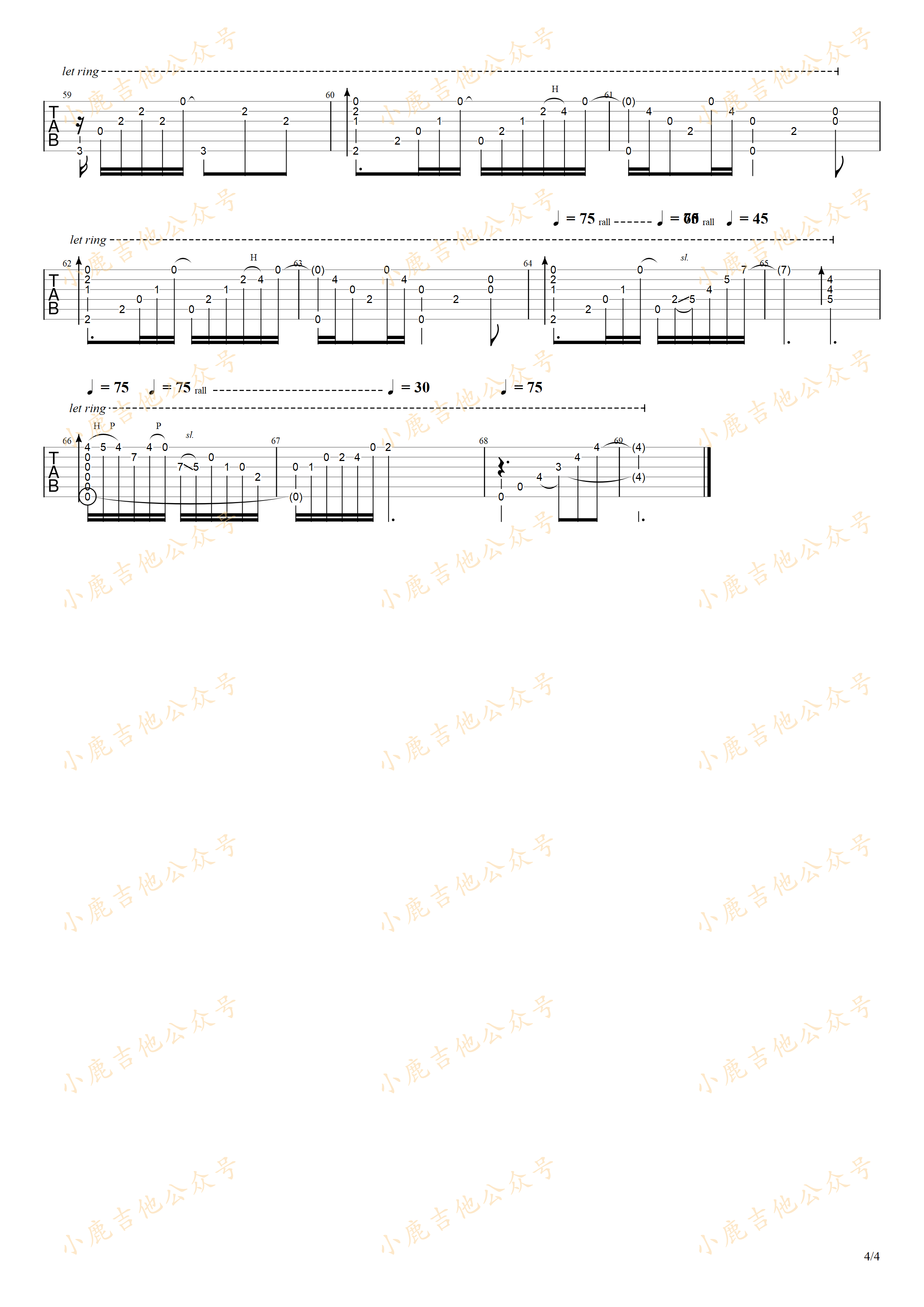 Rainy_Window_岸部真明_指弹吉他谱(小鹿吉他)