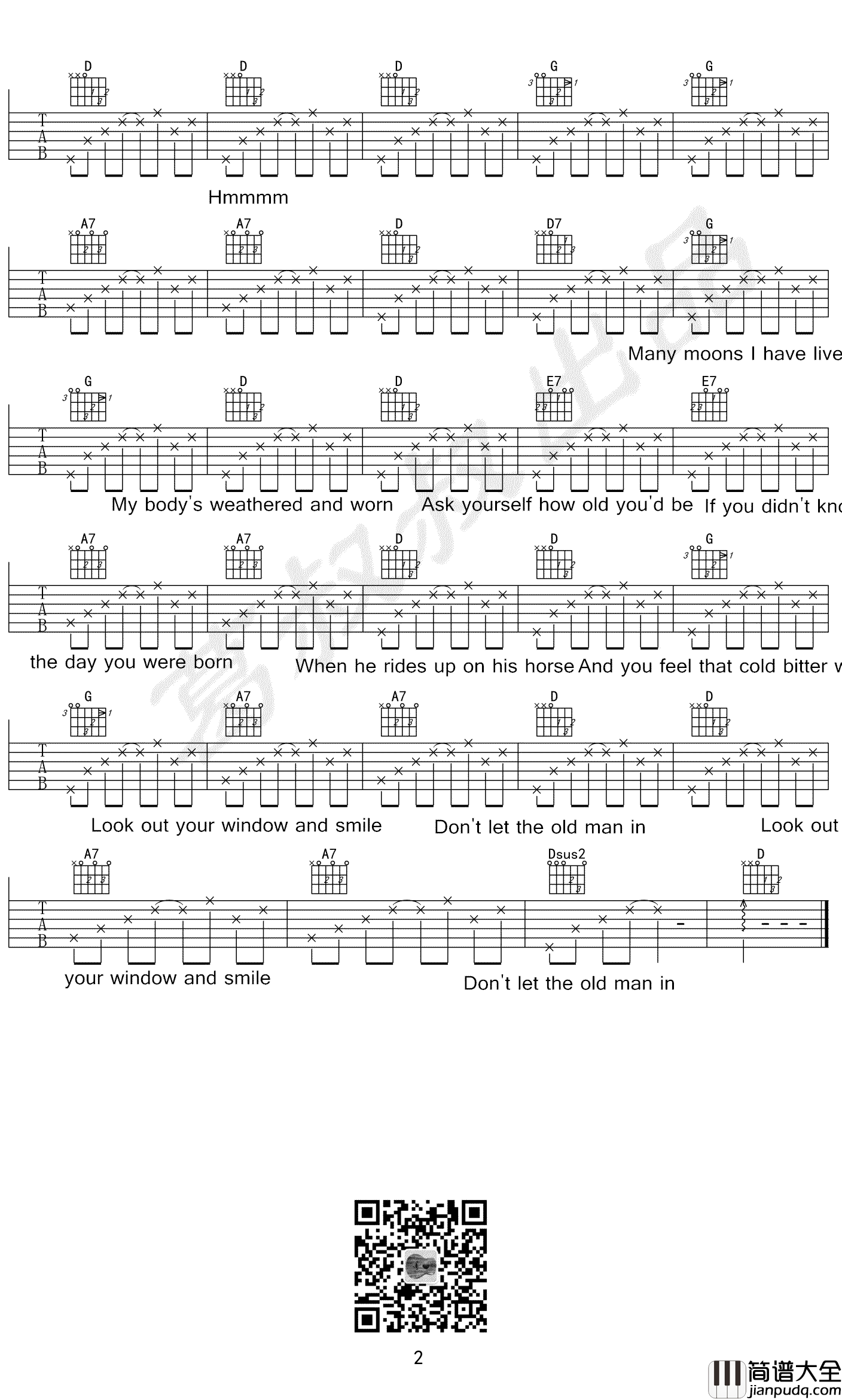 Don't_Let_the_Old_Man_In吉他谱_Toby_Keith_弹唱六线谱