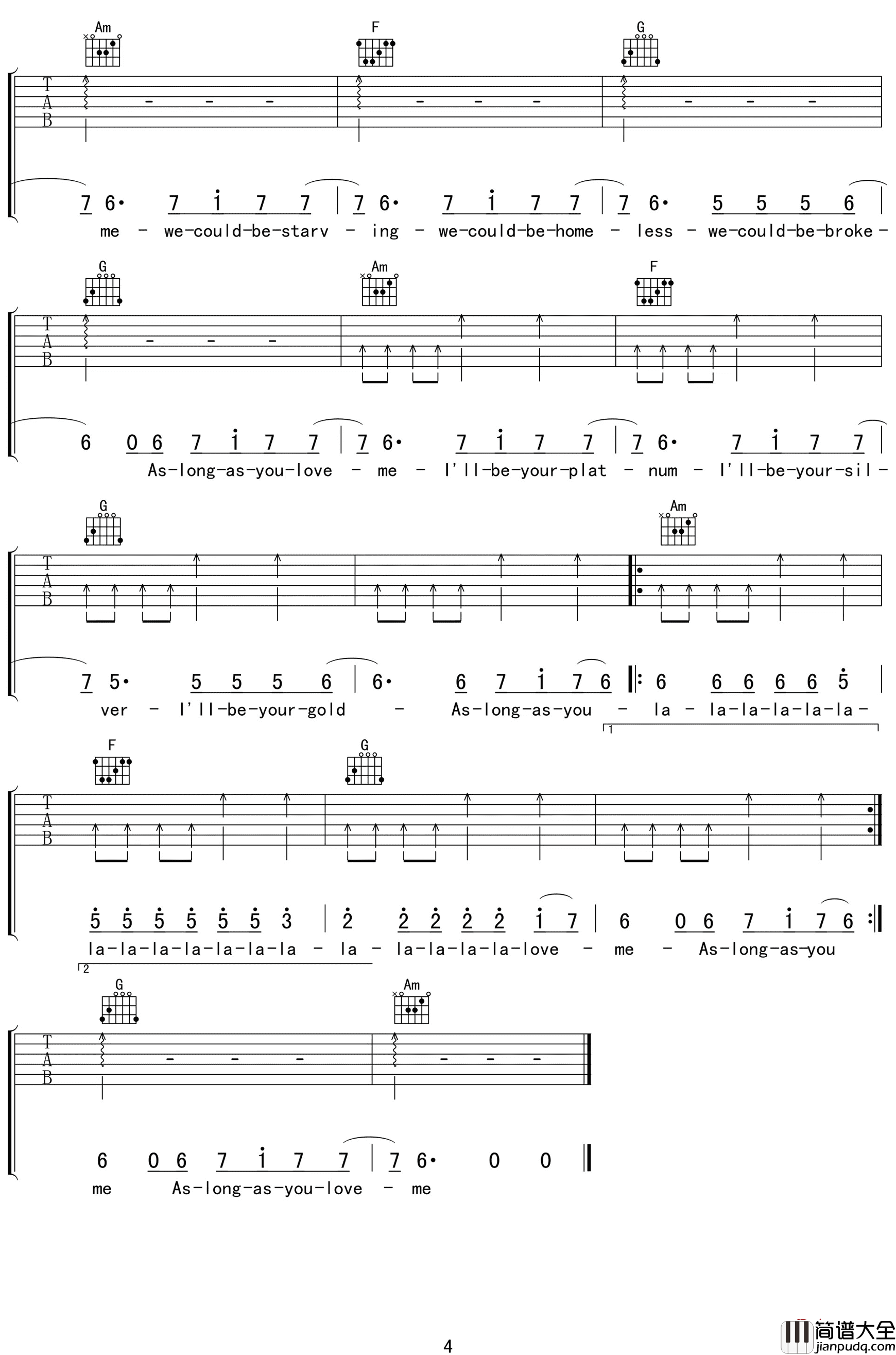 As_Long_As_You_Love_Me吉他谱_C调弹唱版_justin_bieber