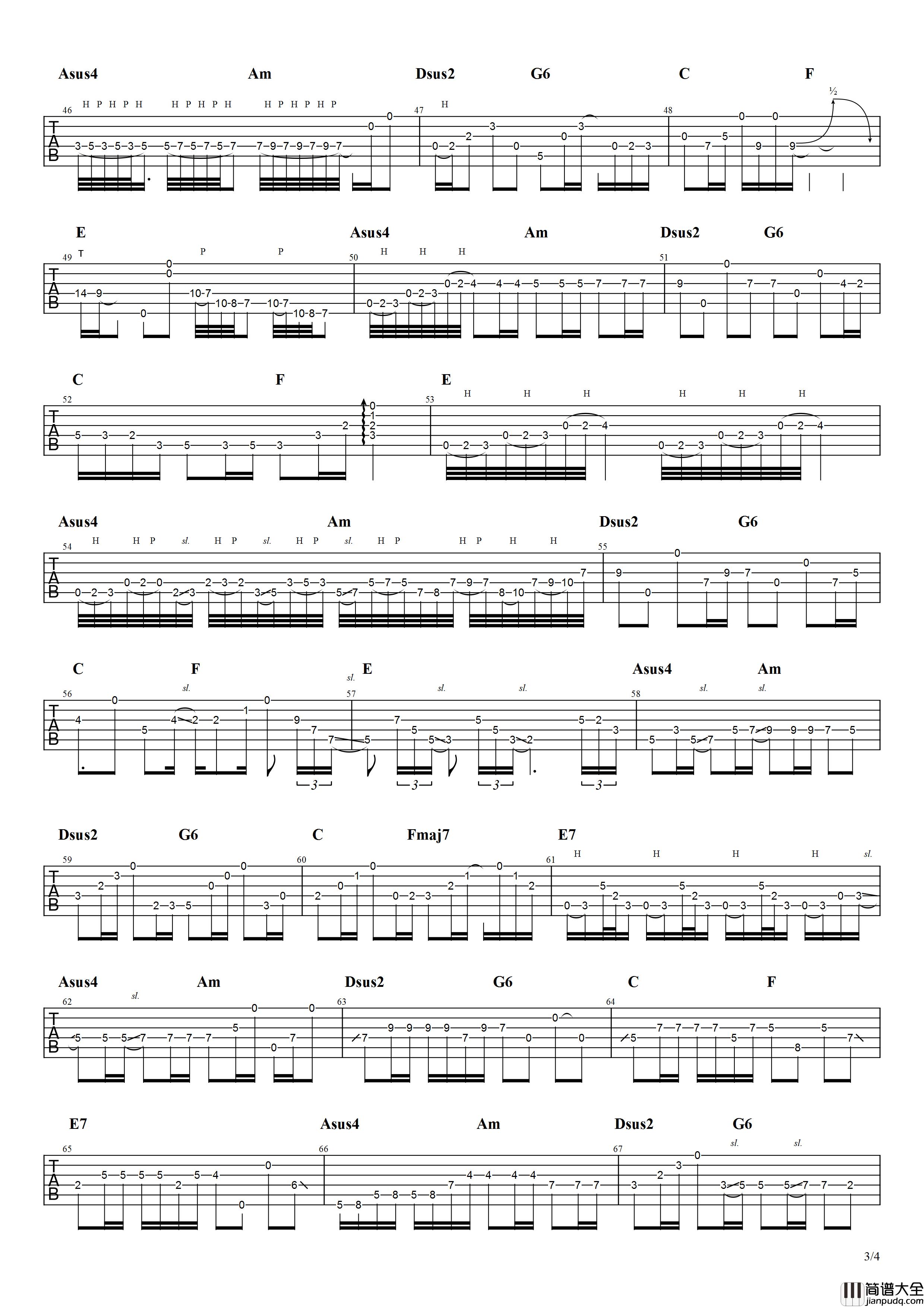 _冷雨夜_吉他谱_G调扫弦版_失物森林编配_BEYOND