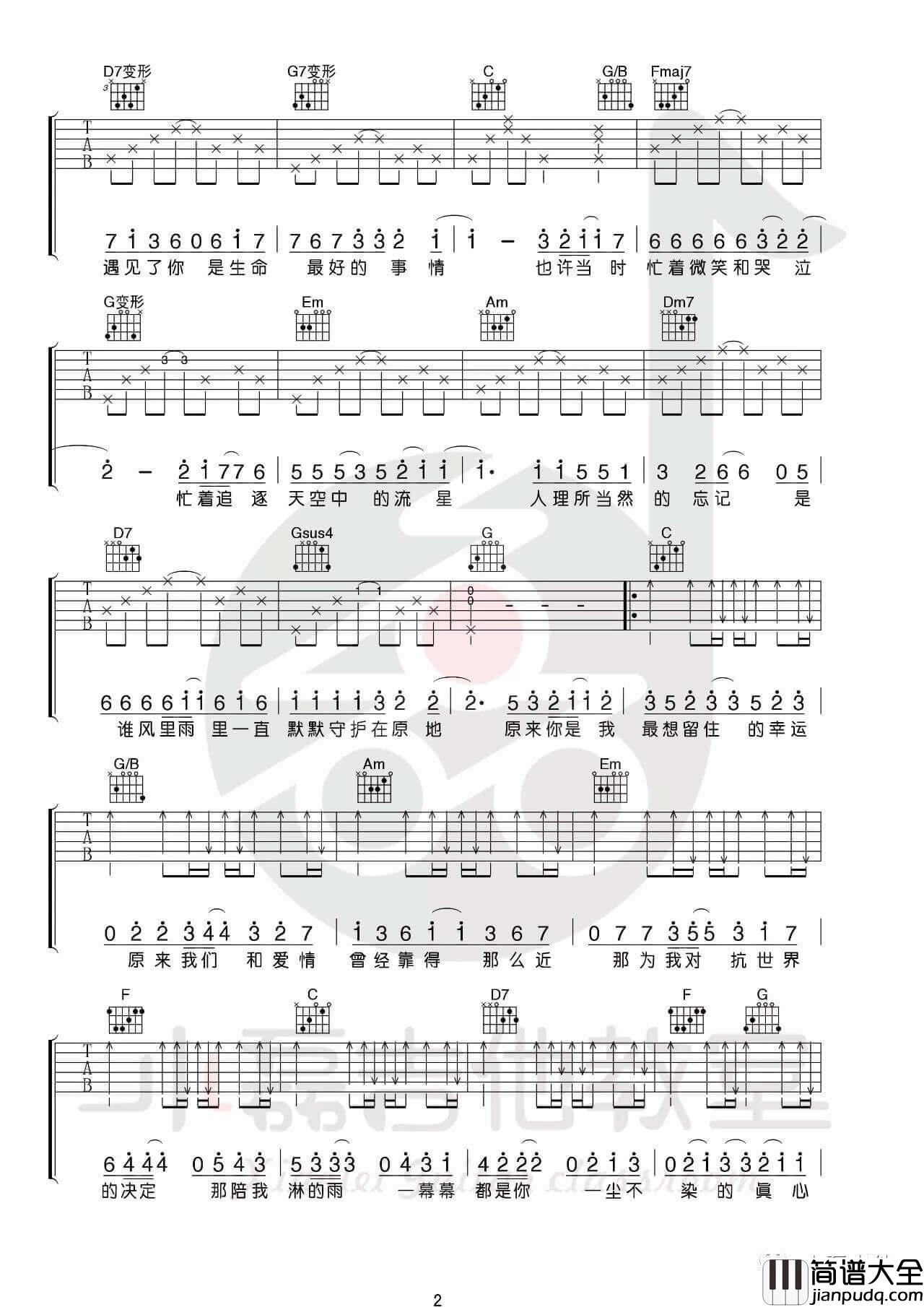 小幸运吉他谱_C调附教程_田馥甄