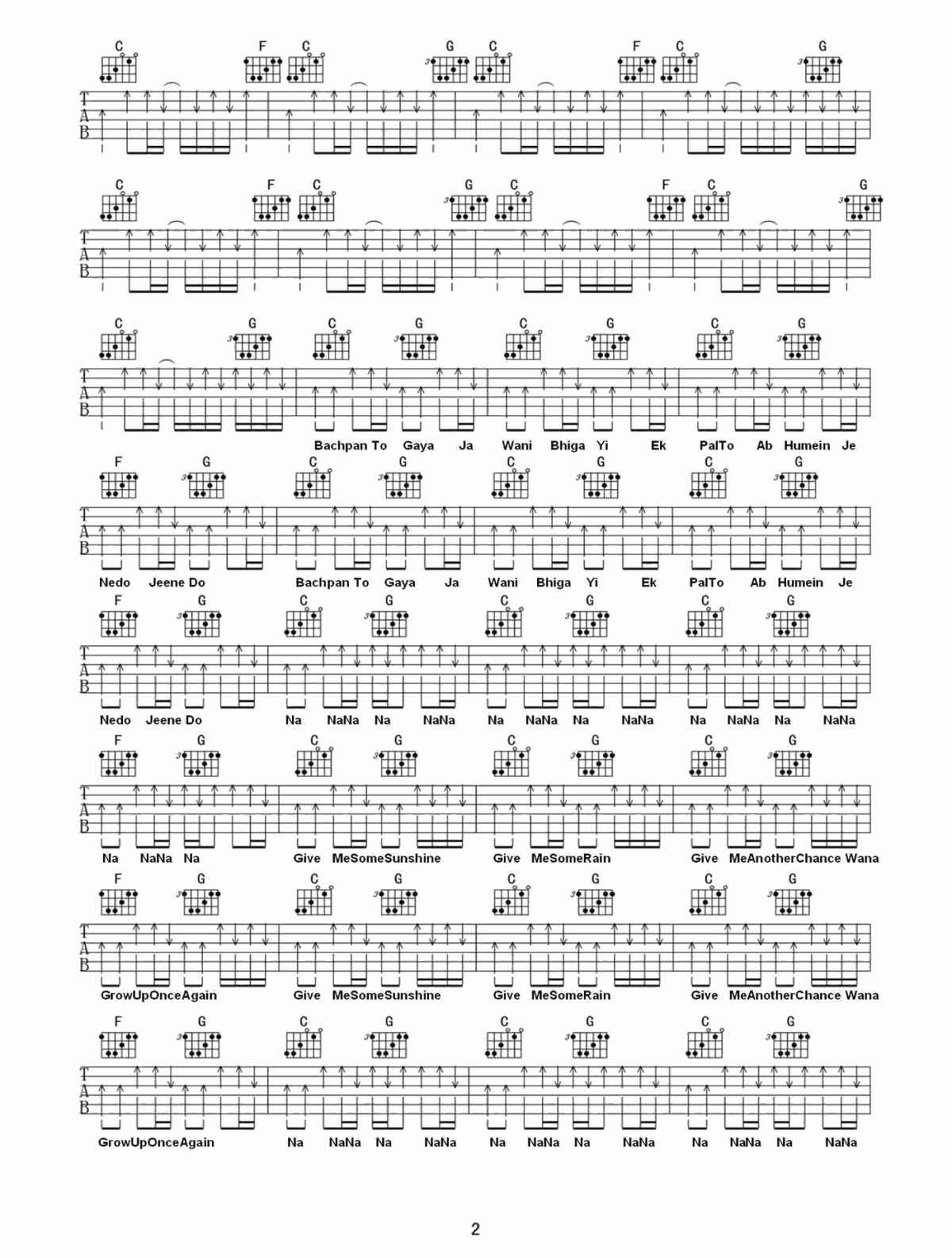 Three_idiots_give_me_some_sunshine吉他谱