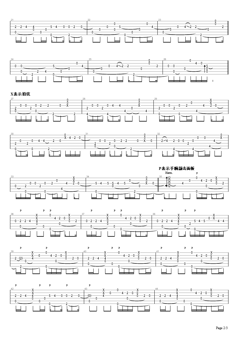 明天过后指弹谱_张杰_吉他独奏谱_改编版图片谱