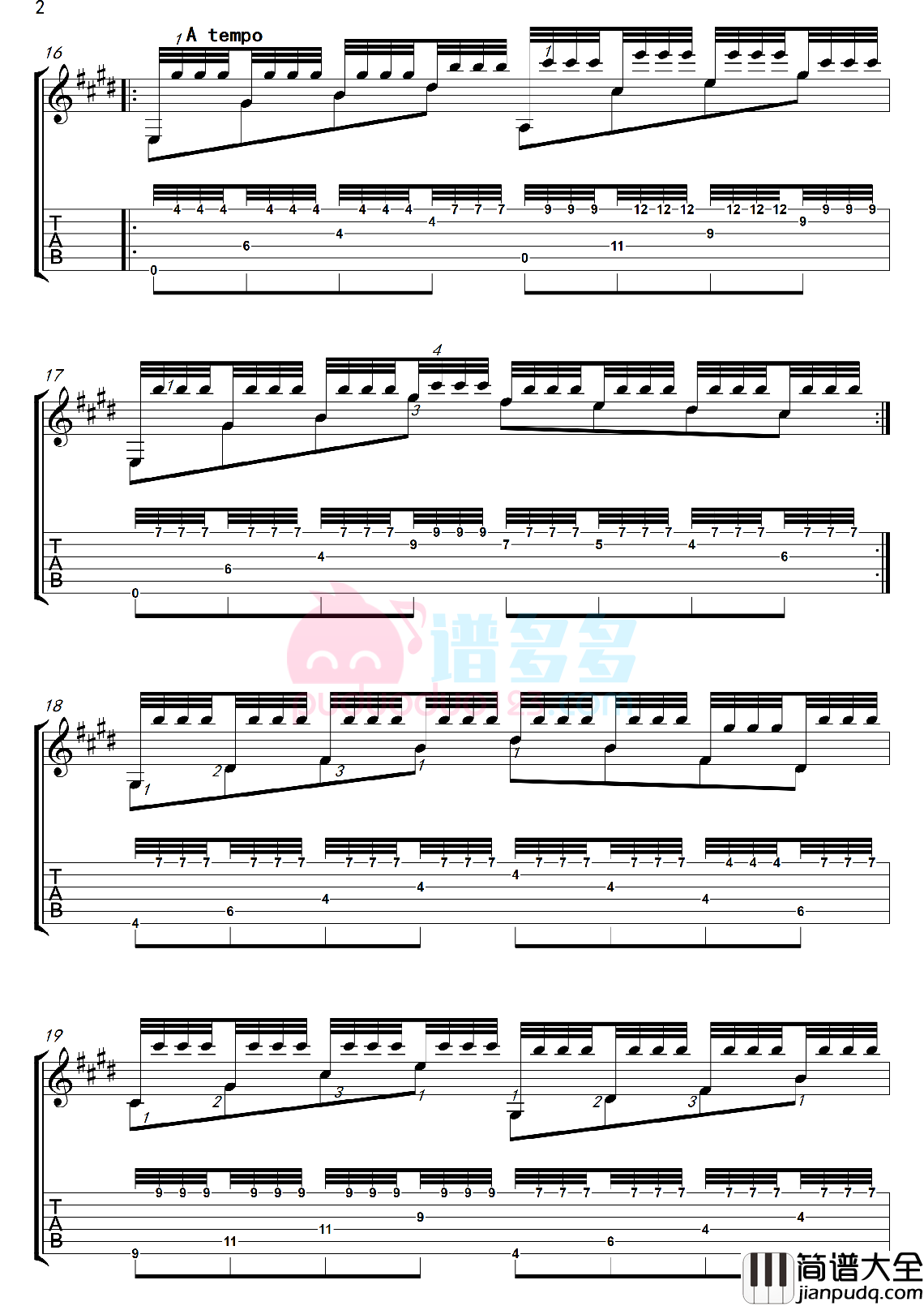 _茉莉花_古典吉他谱