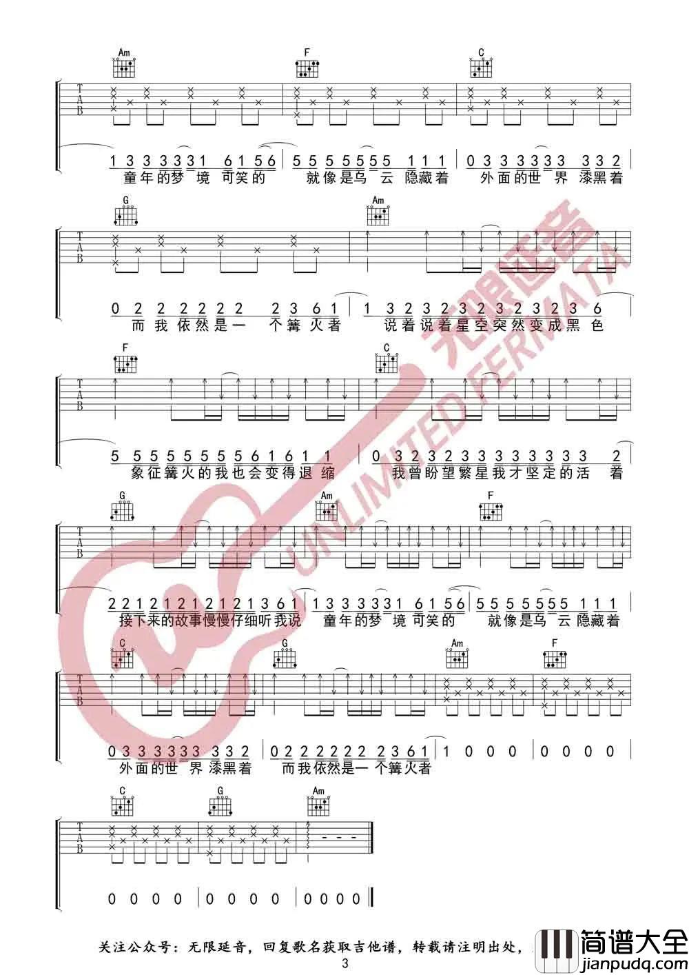 _妈妈的话_吉他谱_Zyboy忠宇_C调原版吉他谱_弹唱六线谱