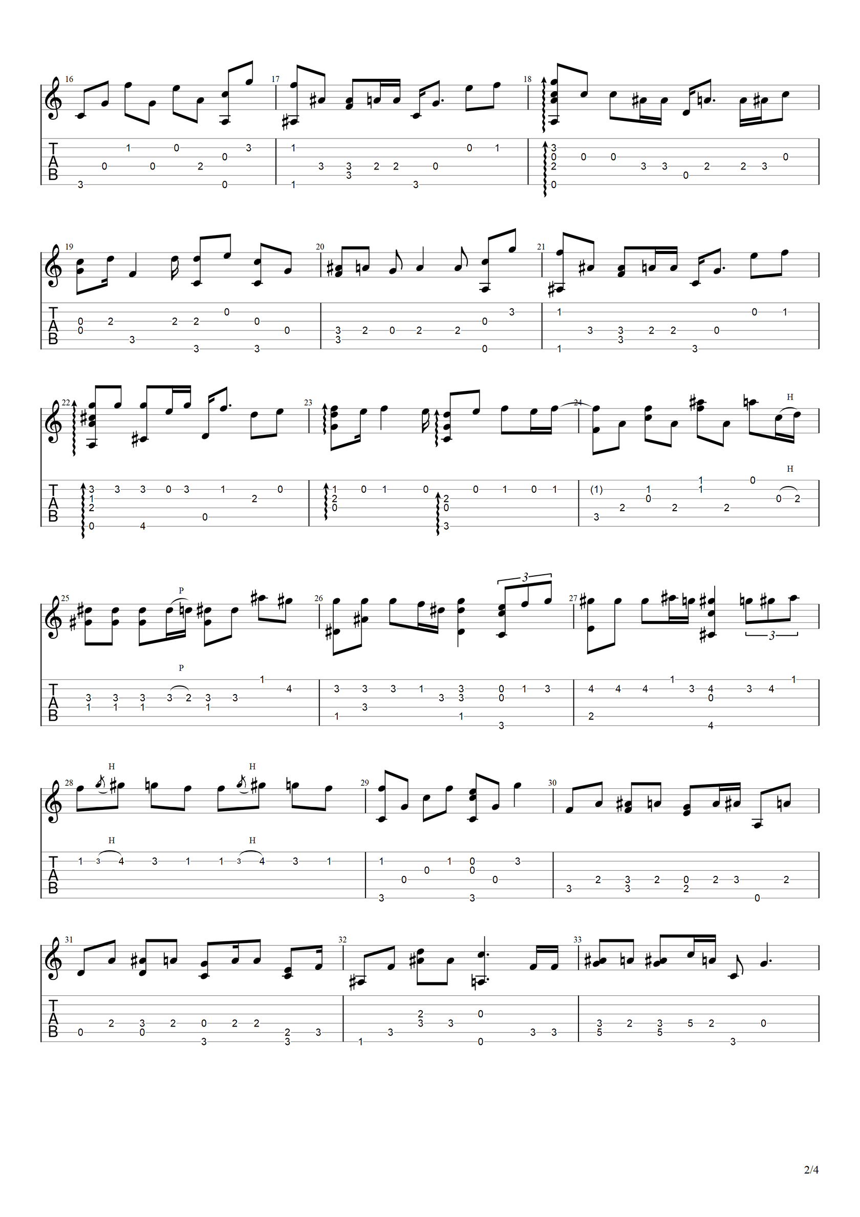 搁浅吉他谱_周杰伦__搁浅_独奏六线谱