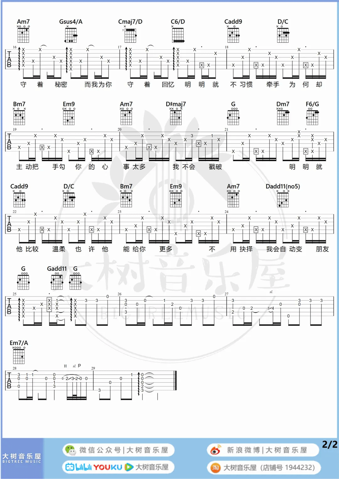 _明明就_吉他谱_周杰伦_G调原版六线谱_吉他弹唱教学