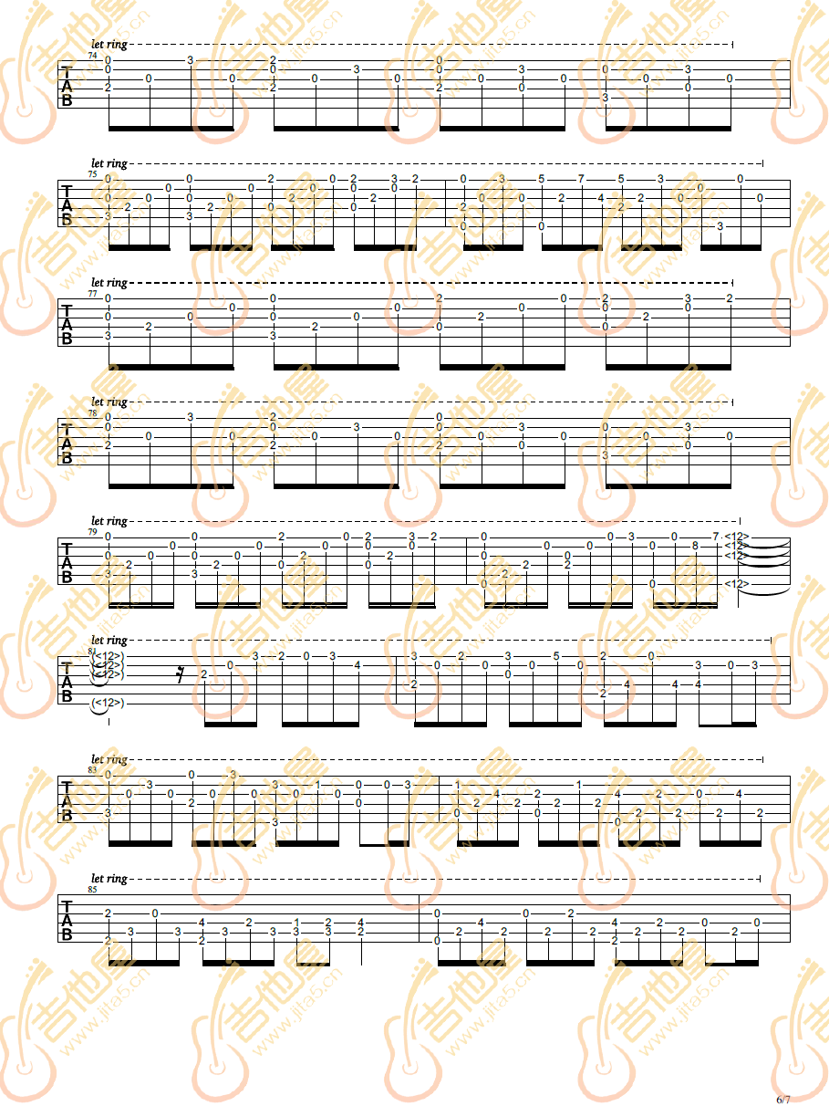 Flower_Dance指弹吉他谱_花之舞独奏六线谱_吉他指弹谱