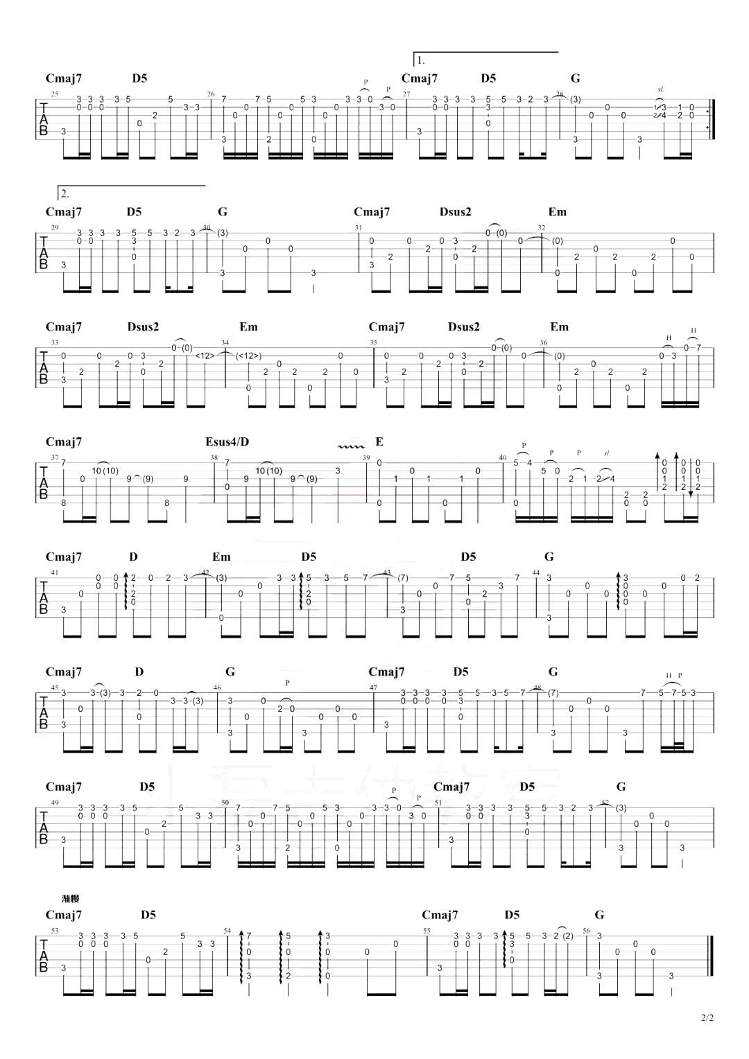 beyond《海阔天空》指弹吉他谱_独奏六线谱_吉他演示/教学 beyond_海阔天空_指弹吉他谱_独奏六线谱_吉他演示/教学