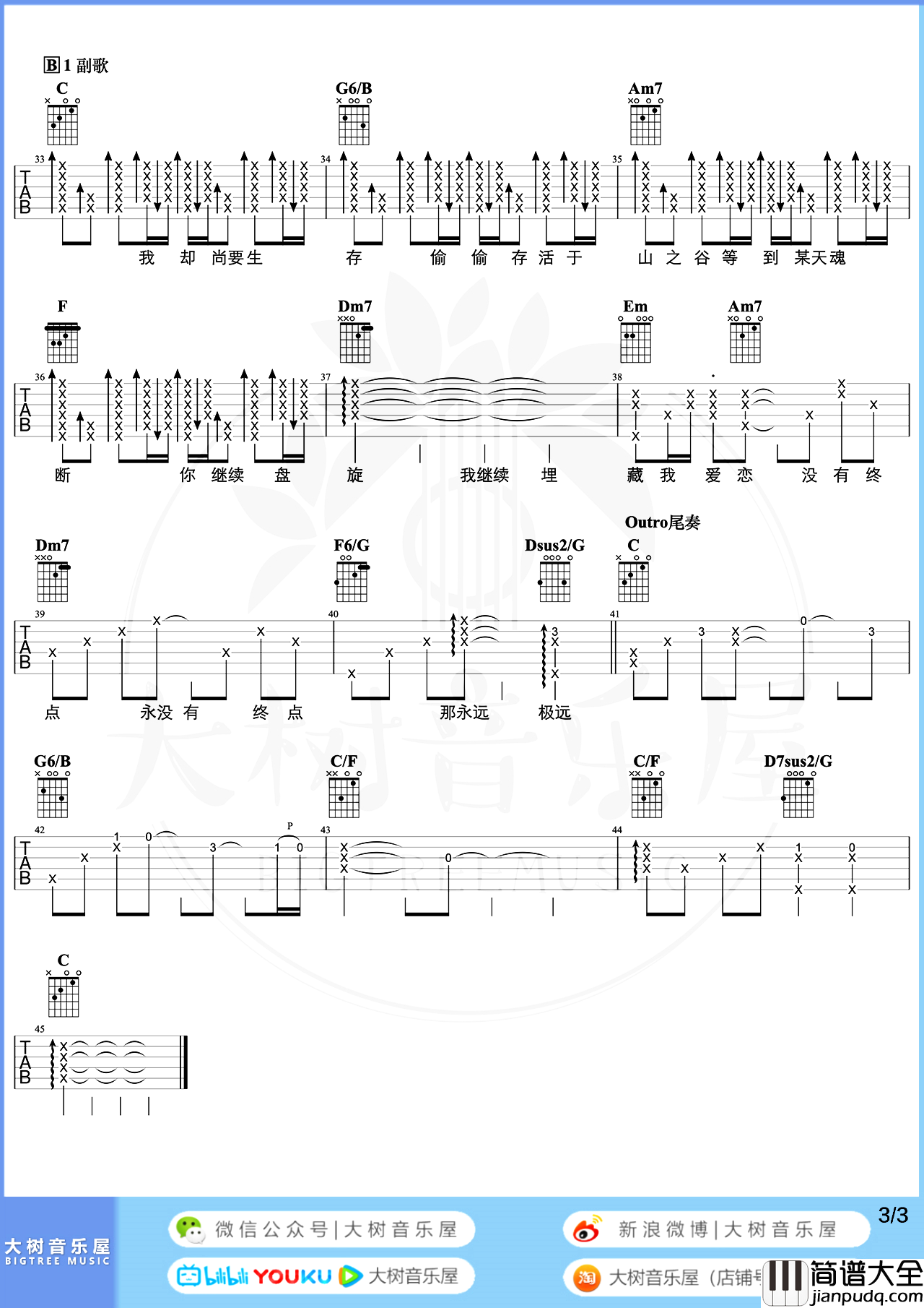 林奕匡__高山低谷_吉他谱_C调超原版编配_弹唱示范