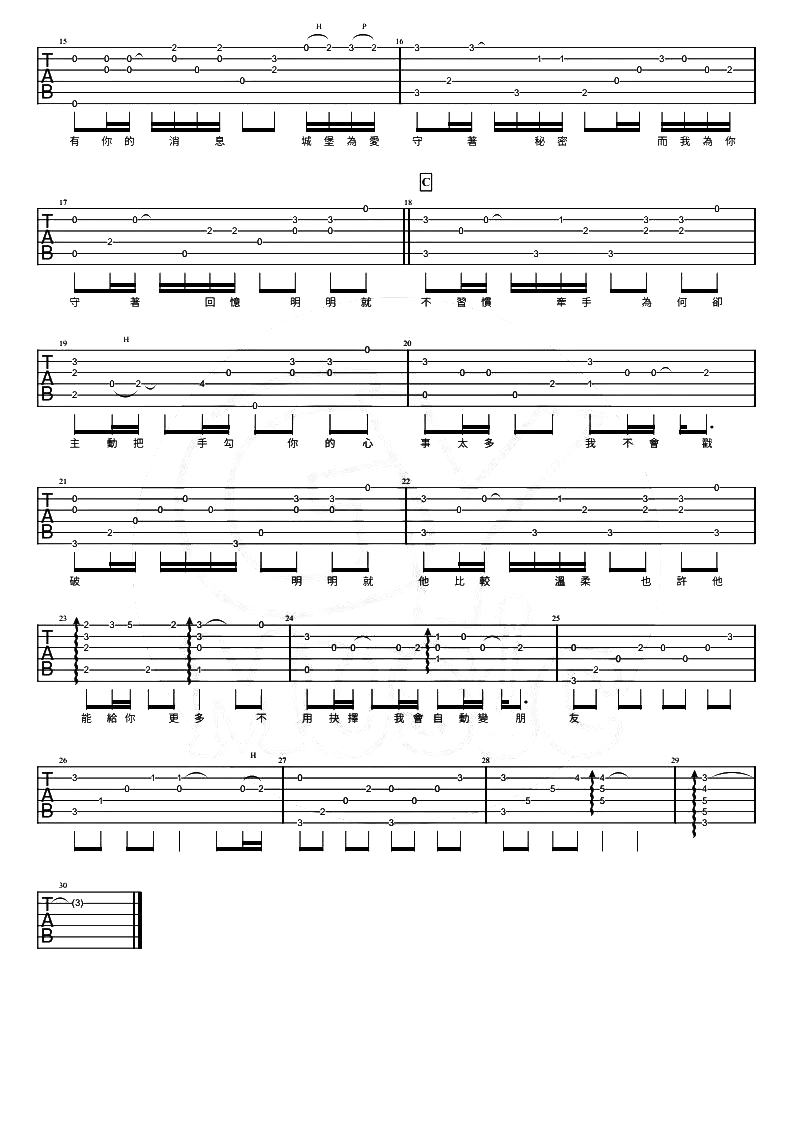 明明就指弹谱_周杰伦_G调吉他独奏六线谱