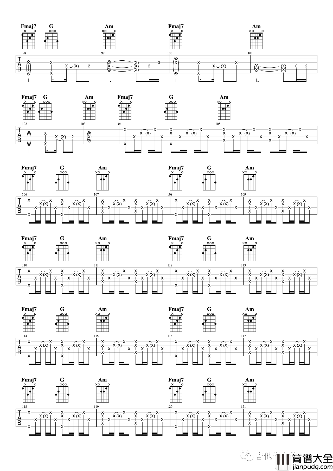 白鸽吉他谱_伍佰_白鸽C调吉他弹唱谱