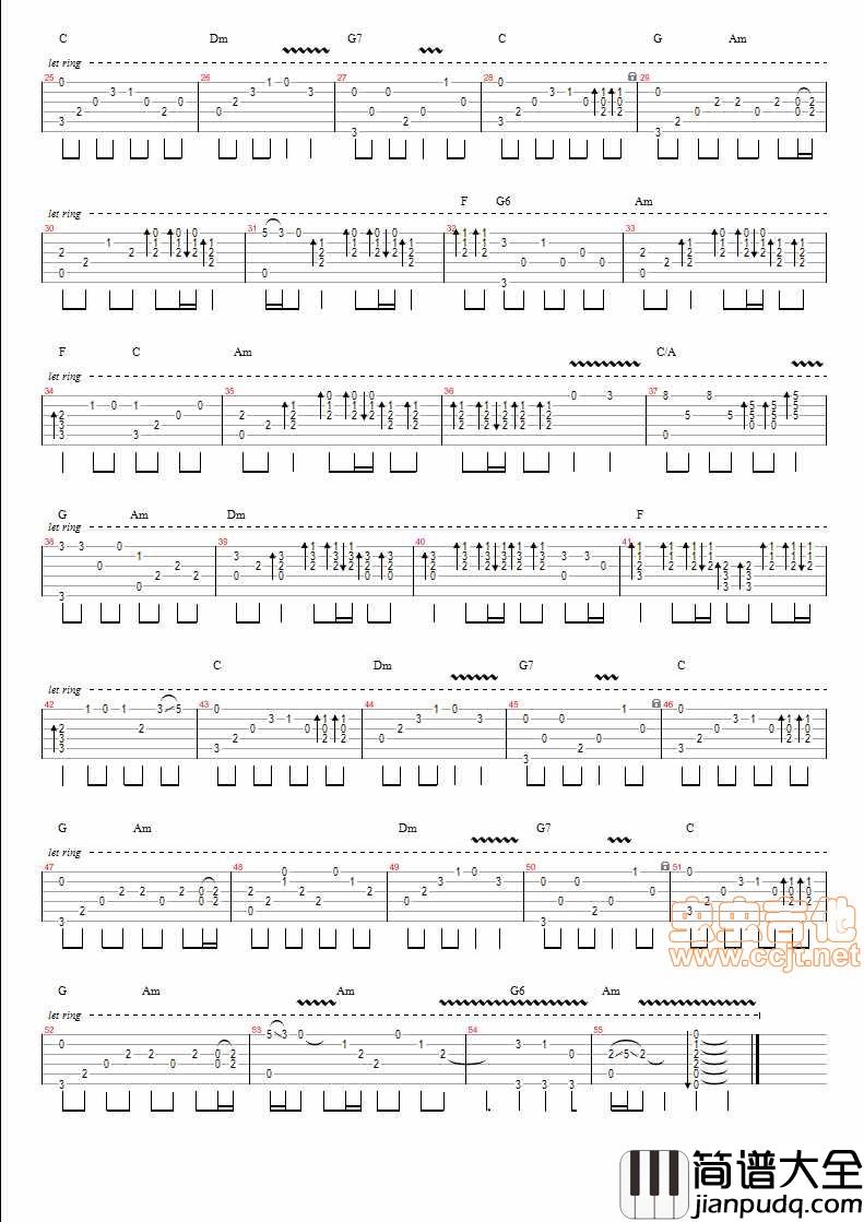 _倩女幽魂_吉他指弹谱|吉他谱|图片谱|高清|张国荣