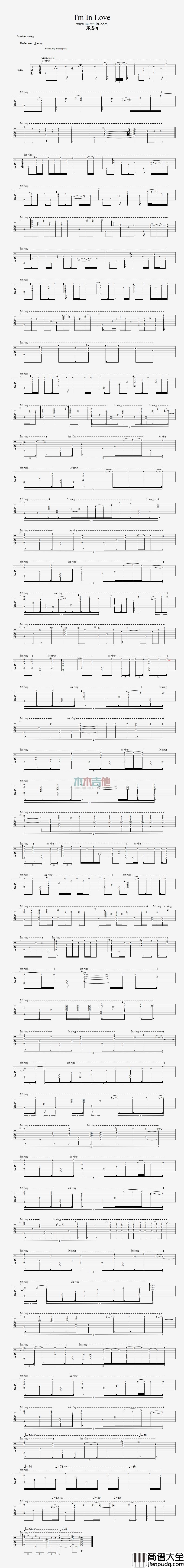 Im In Love(2).png 郑成河_Im_In_Love_指弹__吉他谱_Guitar_Music_Score
