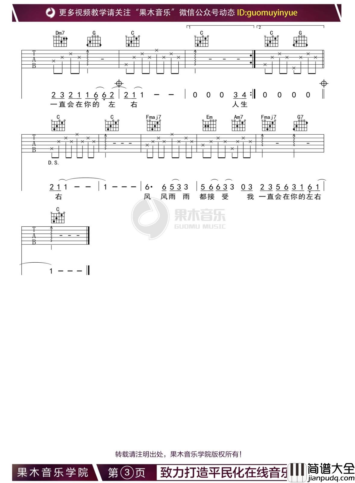 阳光总在风雨后吉他谱_许美静_C调编配版吉他弹唱谱