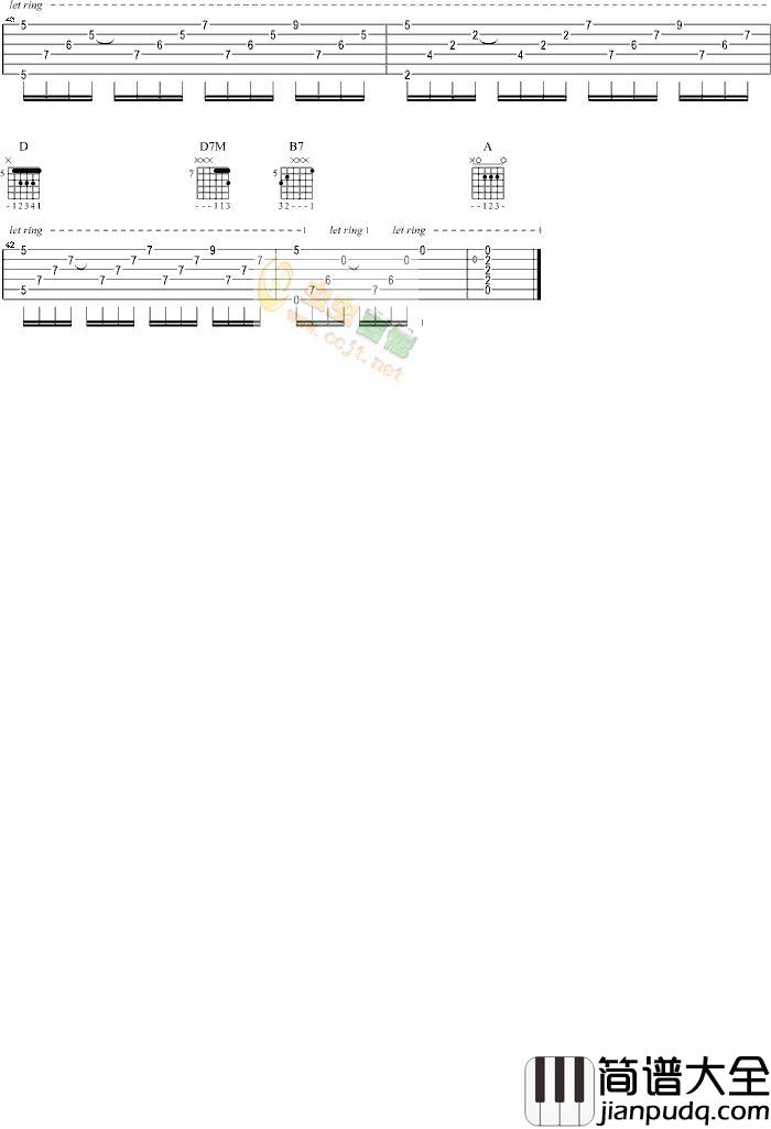 我不配|独奏|吉他谱|图片谱|高清|流行曲独奏