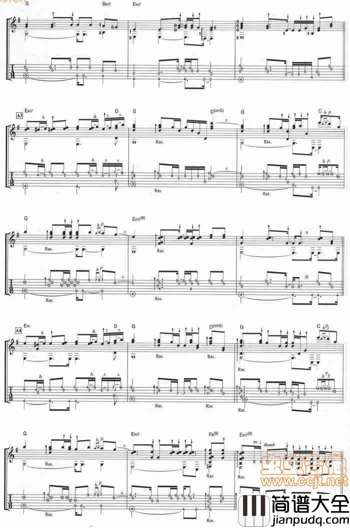 老鹰之歌|吉他谱|图片谱|高清|押尾桑