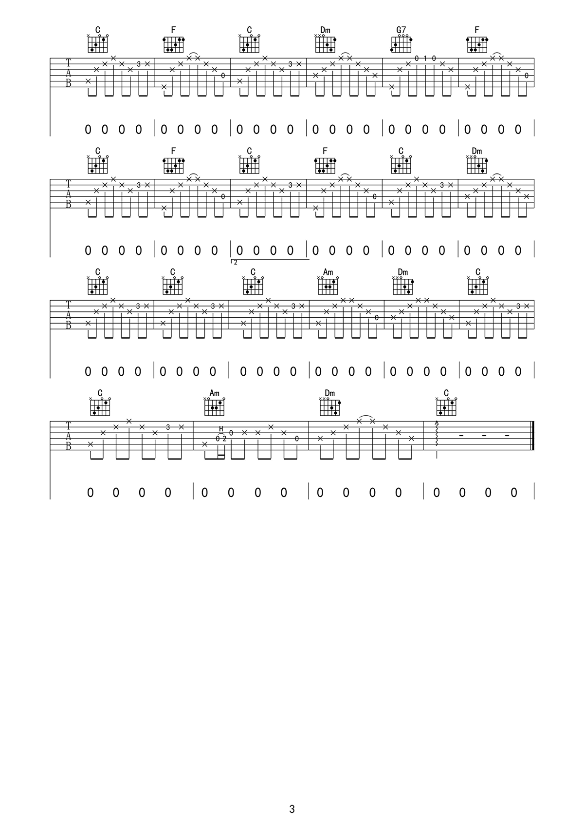 _民谣在路上_吉他谱_前冲乐队_G调弹唱六线谱_高清图片谱