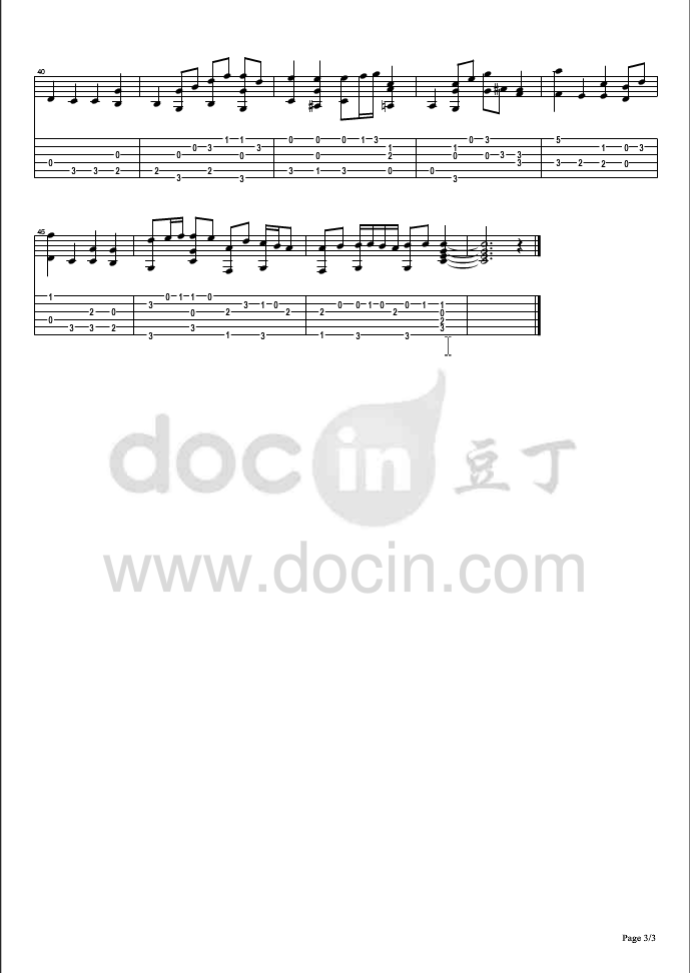 Bach Air On A G String吉他谱 指弹六线谱