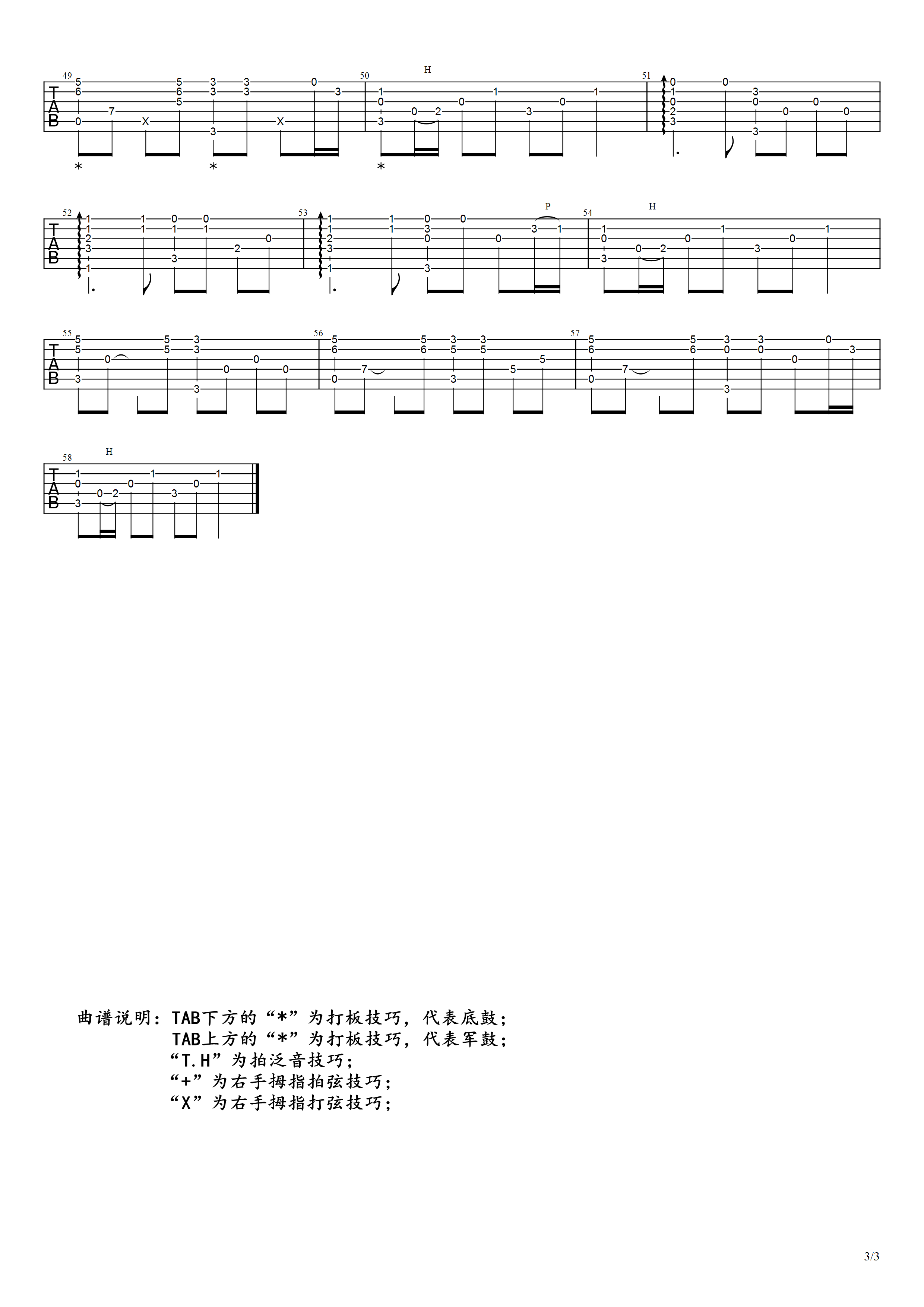 Beyond Amani吉他谱 指弹六线谱