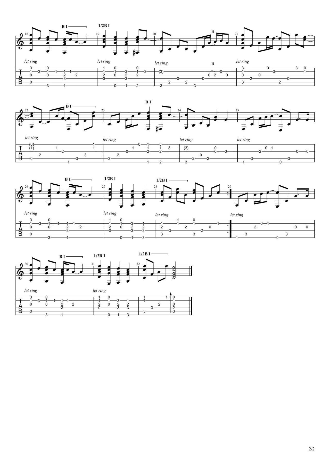 Elton John - Can You Feel The Love Tonight吉他独奏六线谱