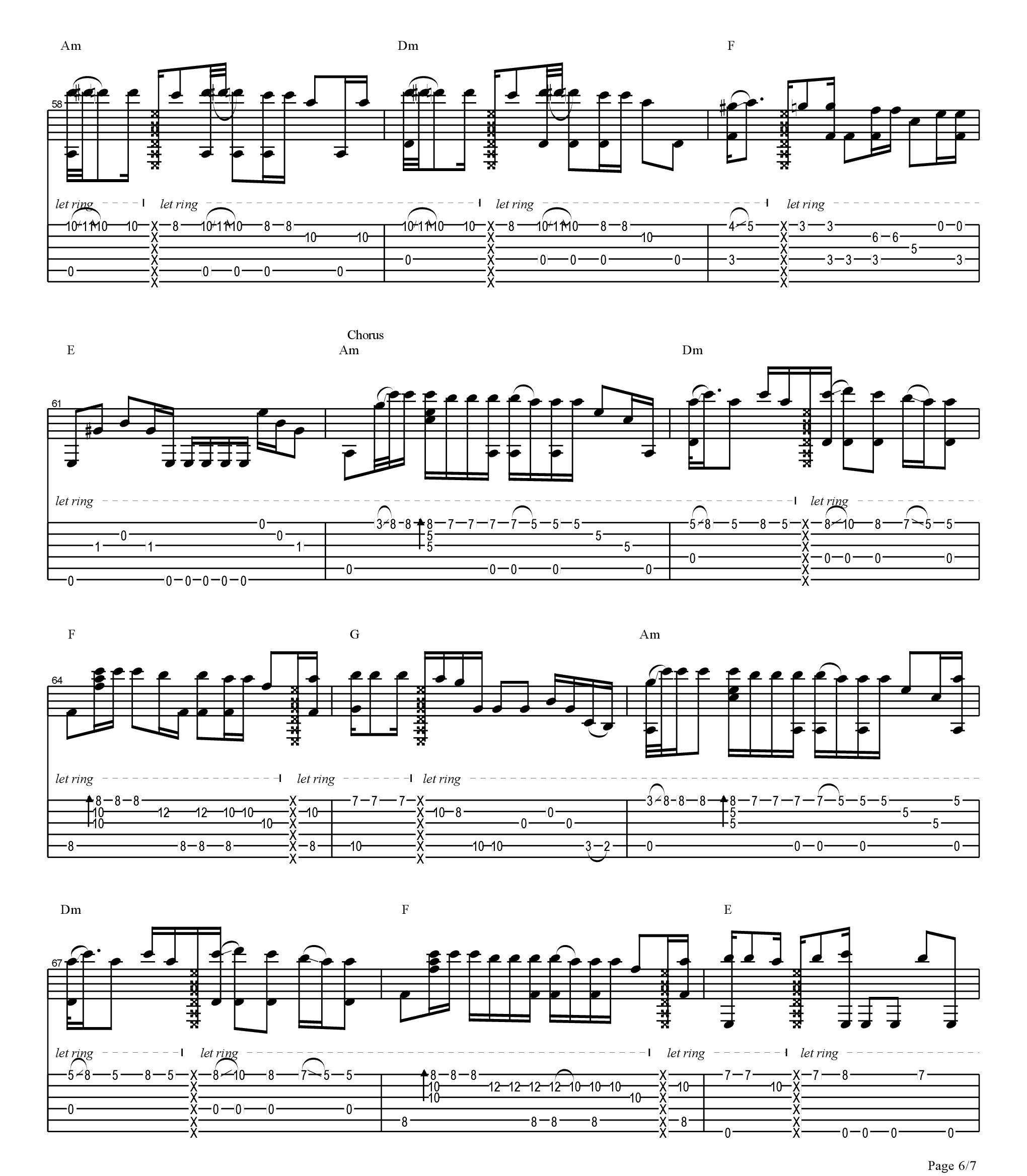 George Michael Careless Whisper吉他谱 指弹六线谱