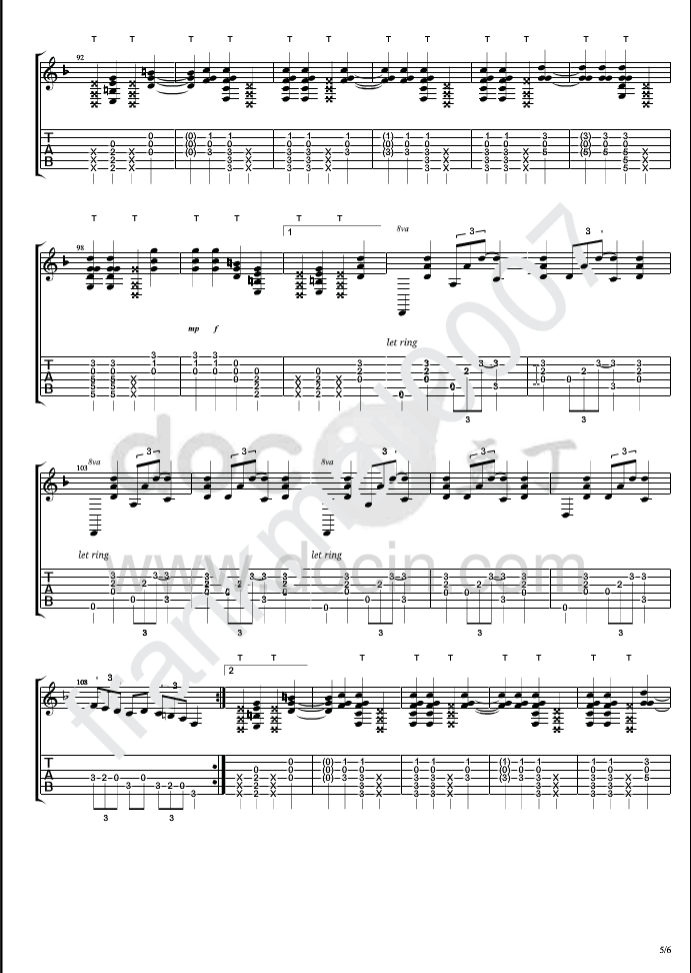 Andy Mckee Common Ground吉他谱 指弹六线谱