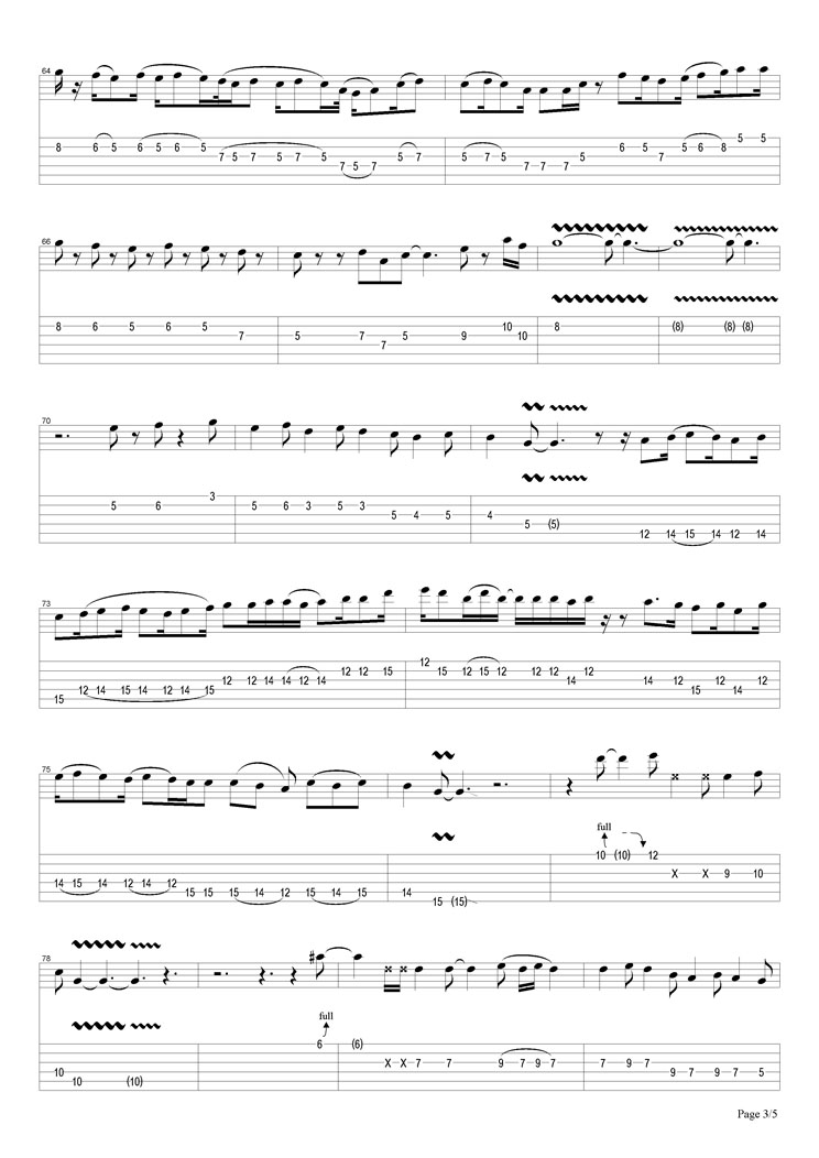 Led Zeppelin Fool In The Rain指弹谱 原调六线谱简单版