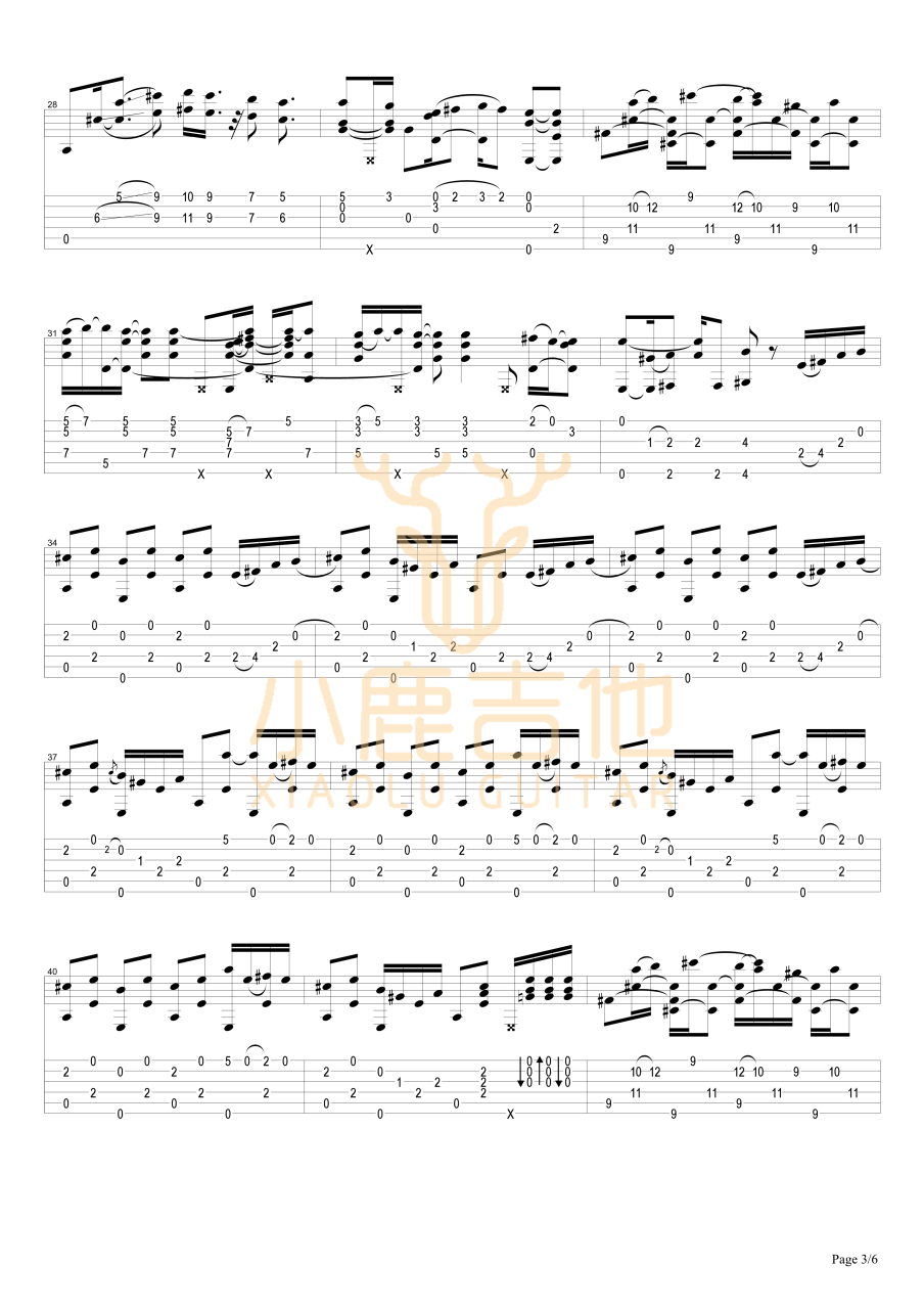 Tommy Emmanuel Guitar Rag吉他谱 指弹六线谱