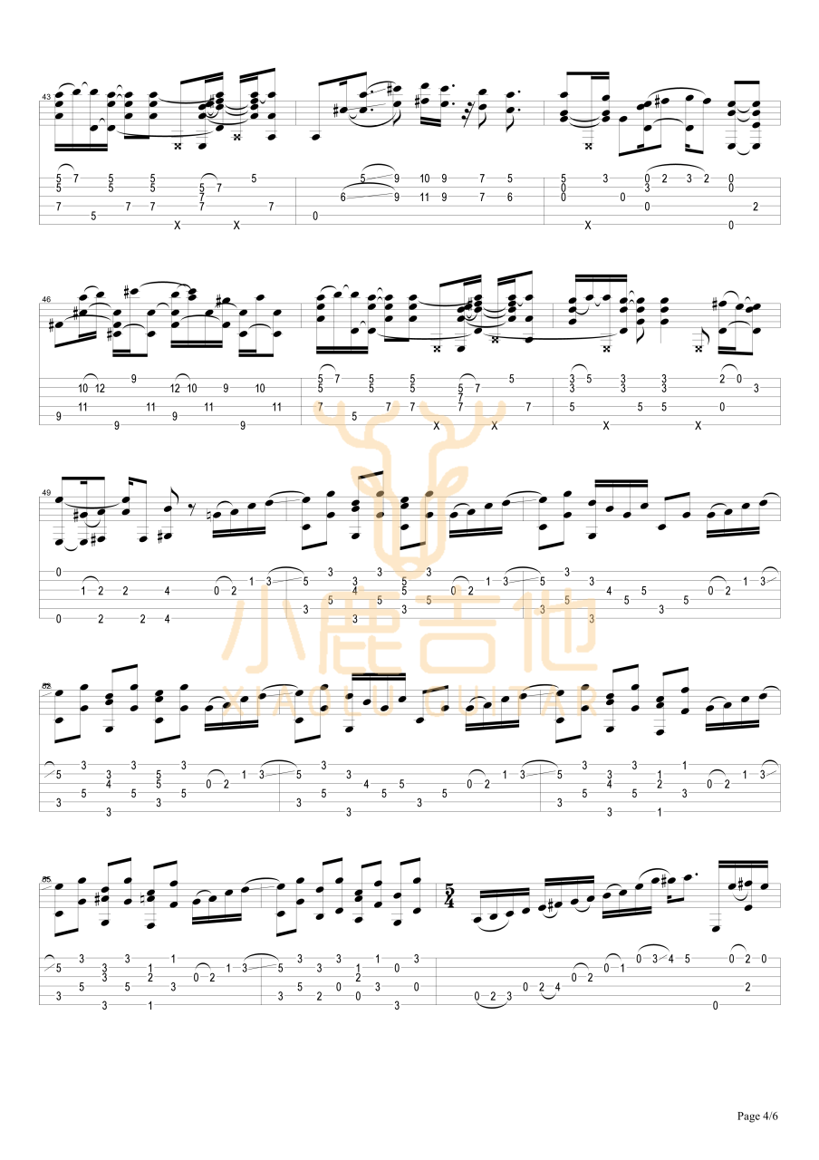 Tommy Emmanuel Guitar Rag吉他谱 指弹六线谱