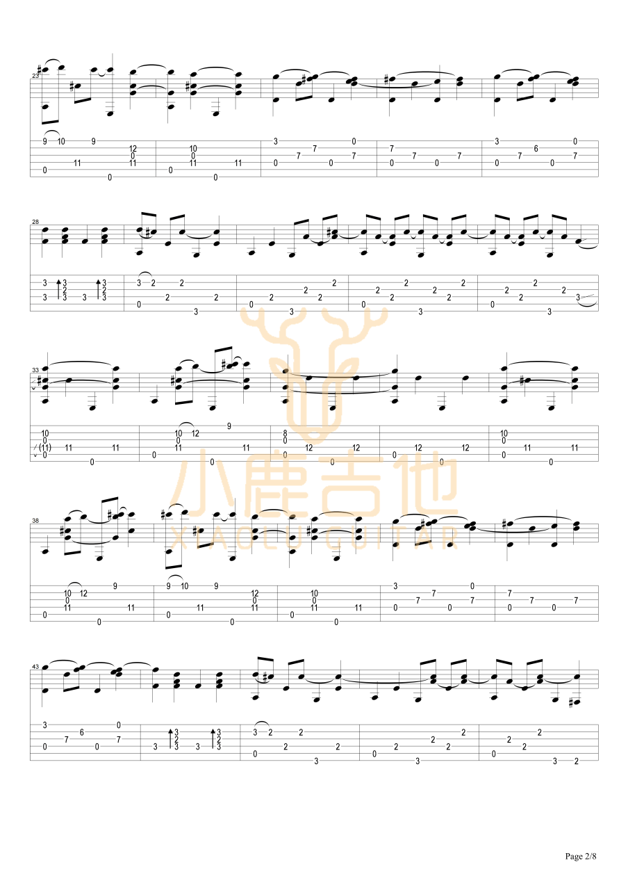 Tommy Emmanuel Locomotivation吉他谱 指弹六线谱