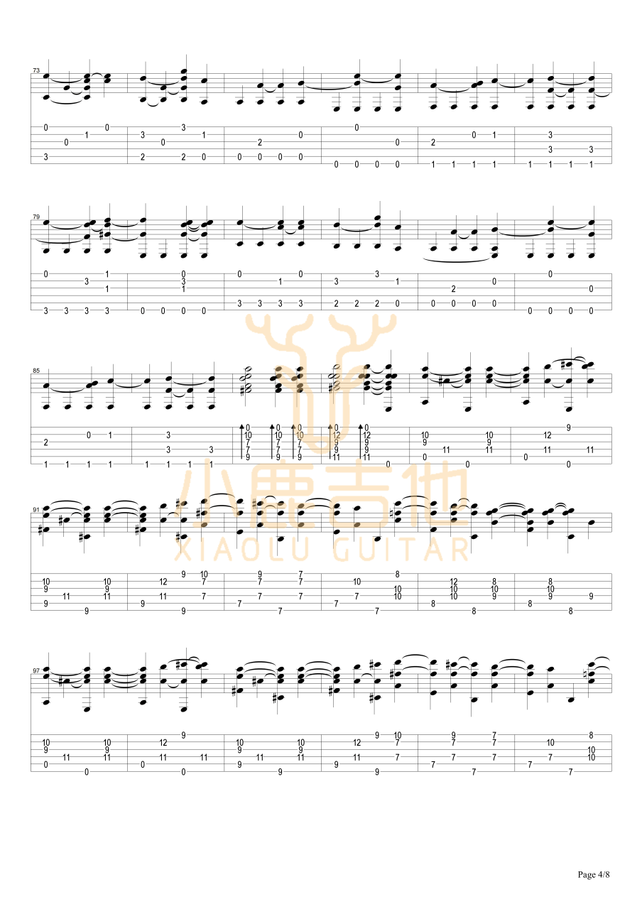 Tommy Emmanuel Locomotivation吉他谱 指弹六线谱