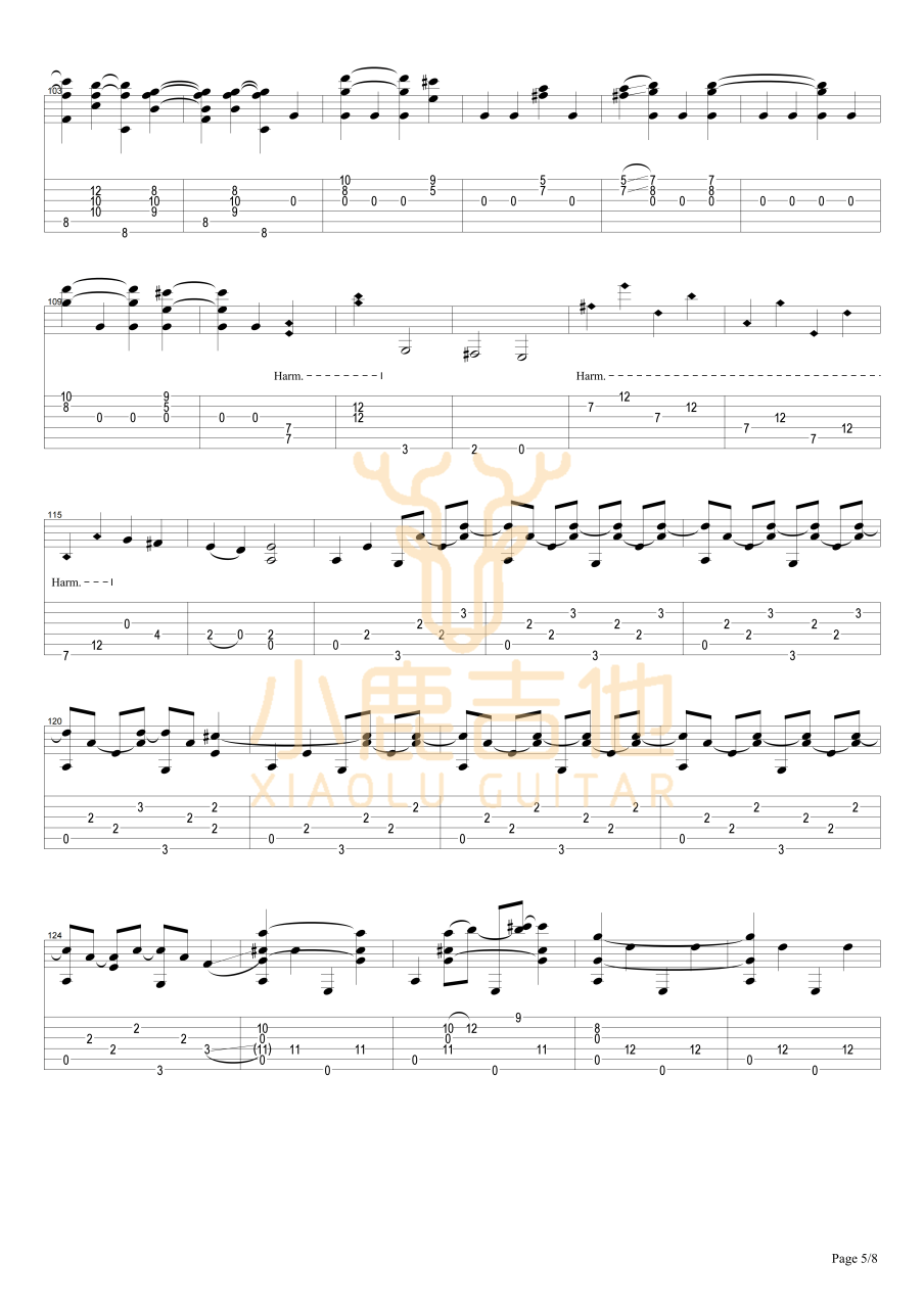 Tommy Emmanuel Locomotivation吉他谱 指弹六线谱